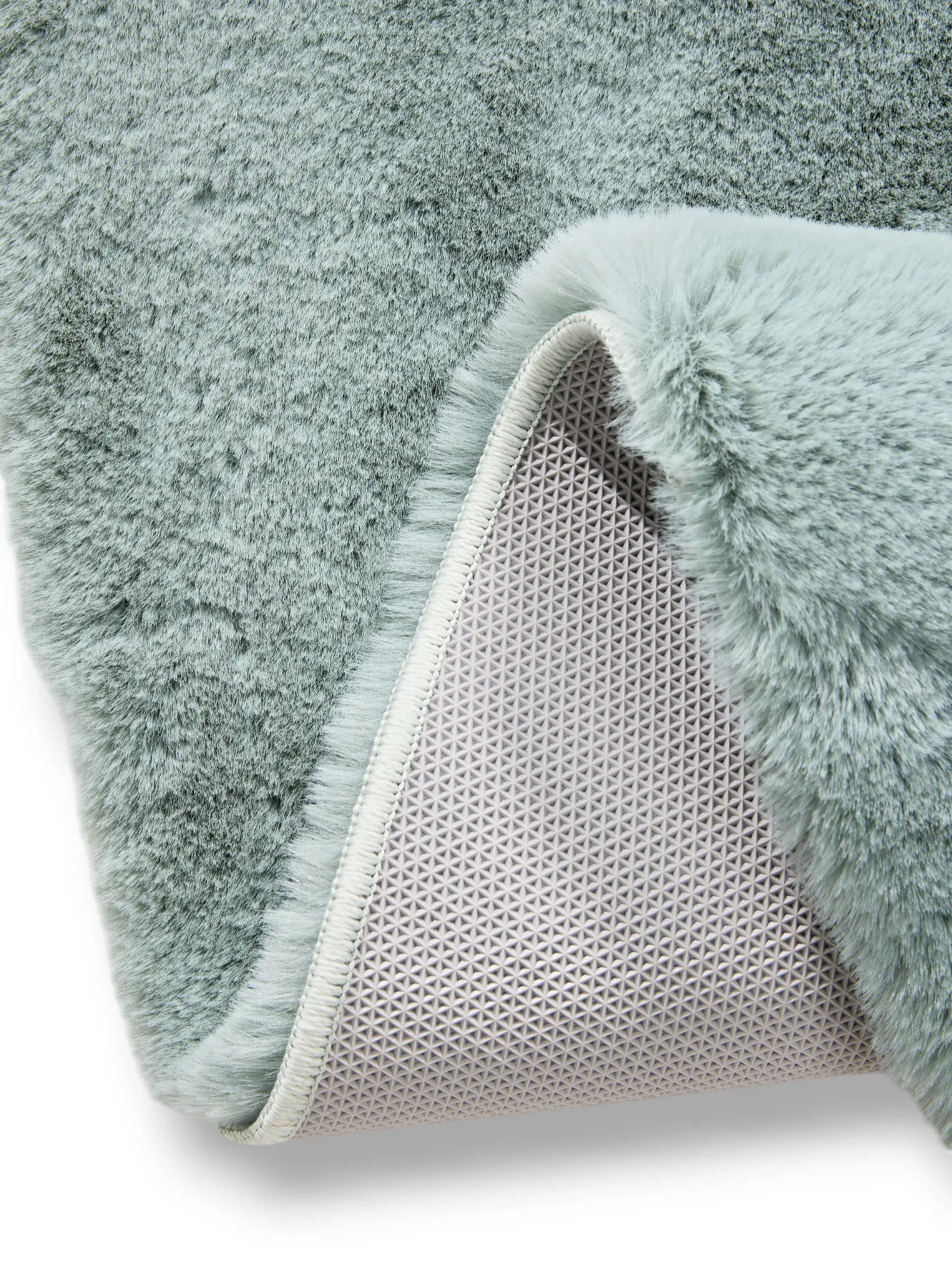 Teppich aus 100% Polyester in Türkis mit 100% Polyester hohem Flor von benuta Nest