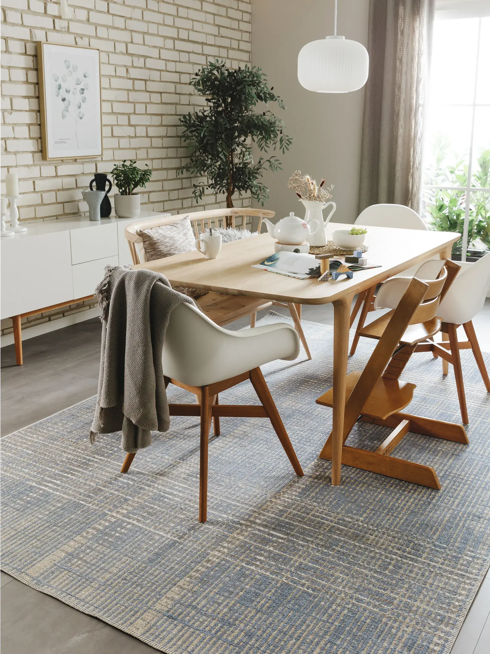 Teppich aus 100% Polyester (recyceltes PET) in Multicolor mit 100% Polyester (recyceltes PET) hohem Flor von benuta Nest