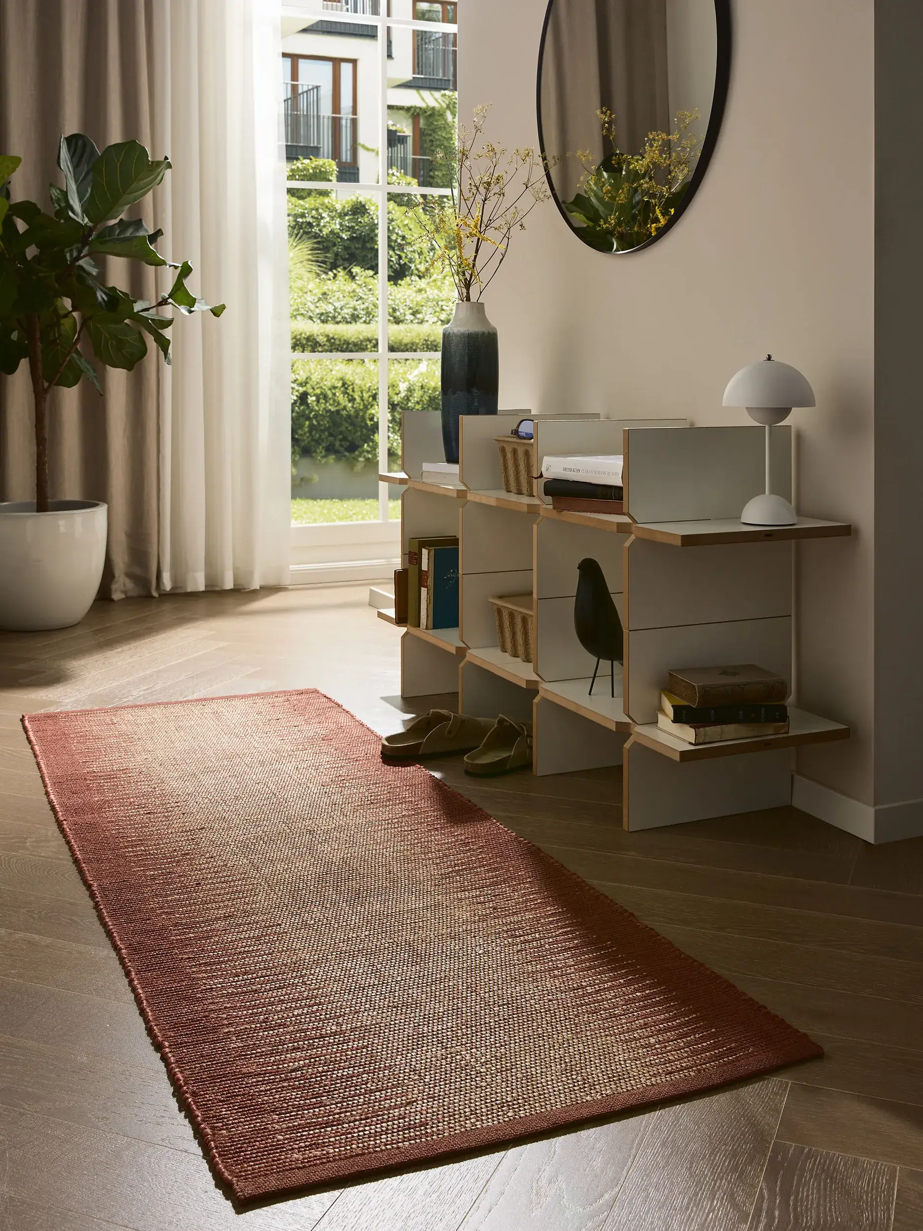 Rug made of 79% Jute, 21% Baumwolle in Braun with a 79% Jute, 21% Baumwolle high pile by benuta Pure