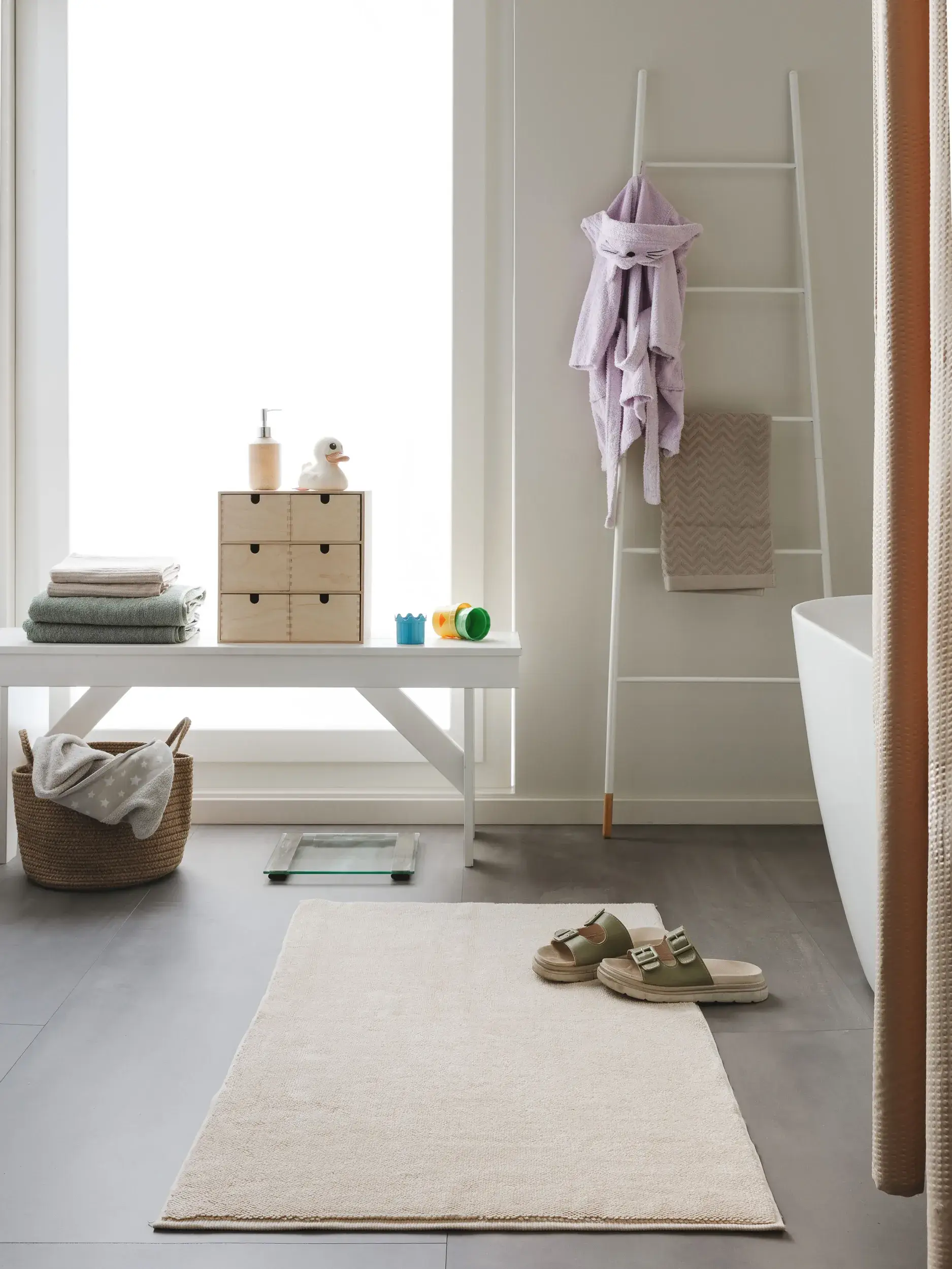 Badmat Ole Beige in Effen-ontwerp van 100% Katoen door benuta nest