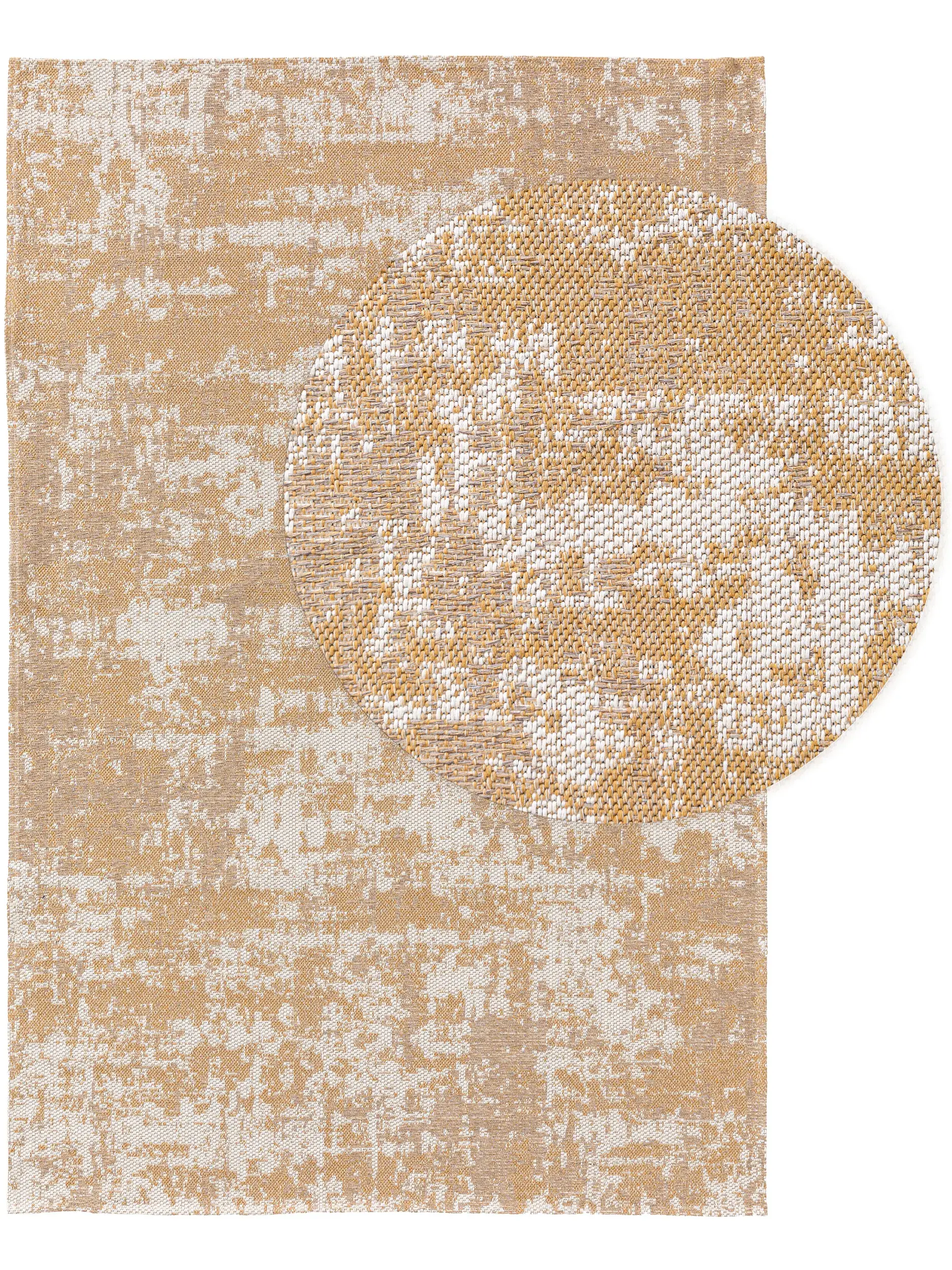 Rug made of 100% Cotton in Yellow with a 100% Cotton high pile by benuta Nest