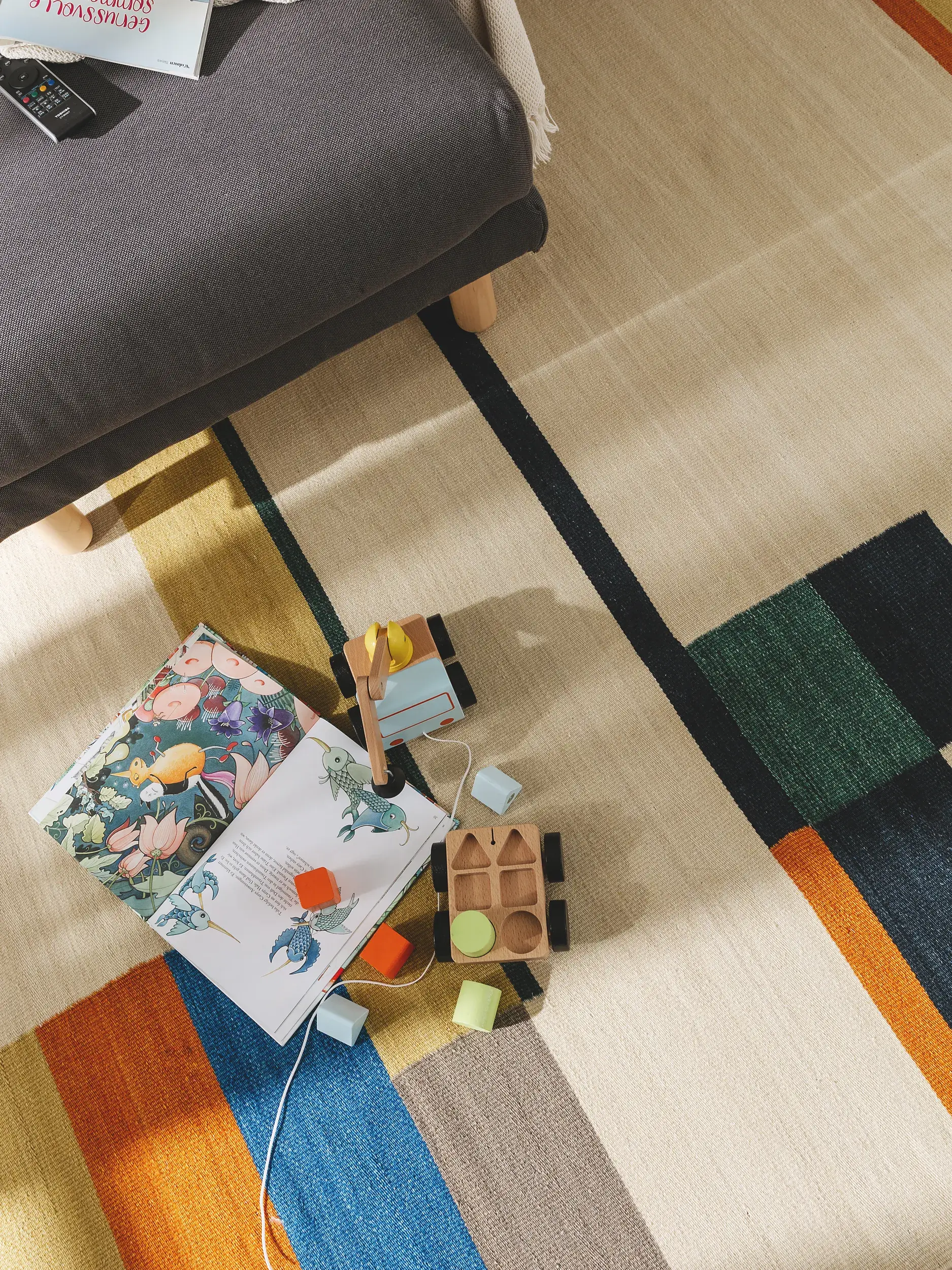 Teppich aus 80% Wolle, 20% Baumwolle in Multicolor mit 80% Wolle, 20% Baumwolle hohem Flor von benuta Nest