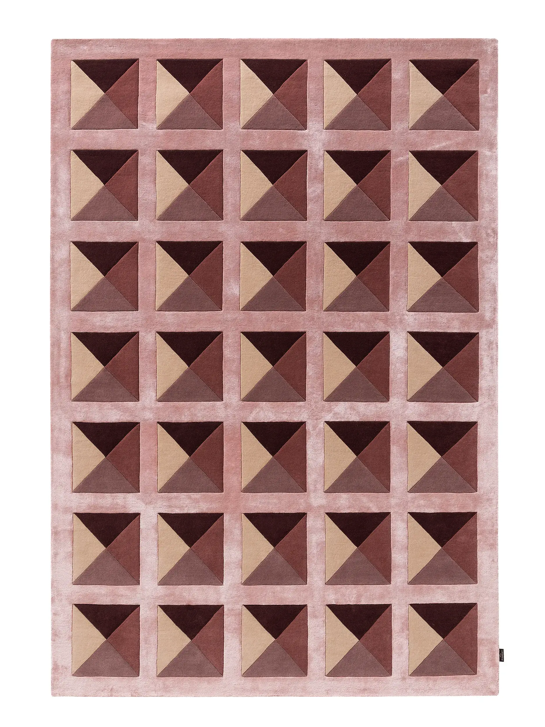 Teppich aus 60% Wolle, 40% Lyocell (Tencel™) in Rosa mit 60% Wolle, 40% Lyocell (Tencel™) hohem Flor von benuta Finest