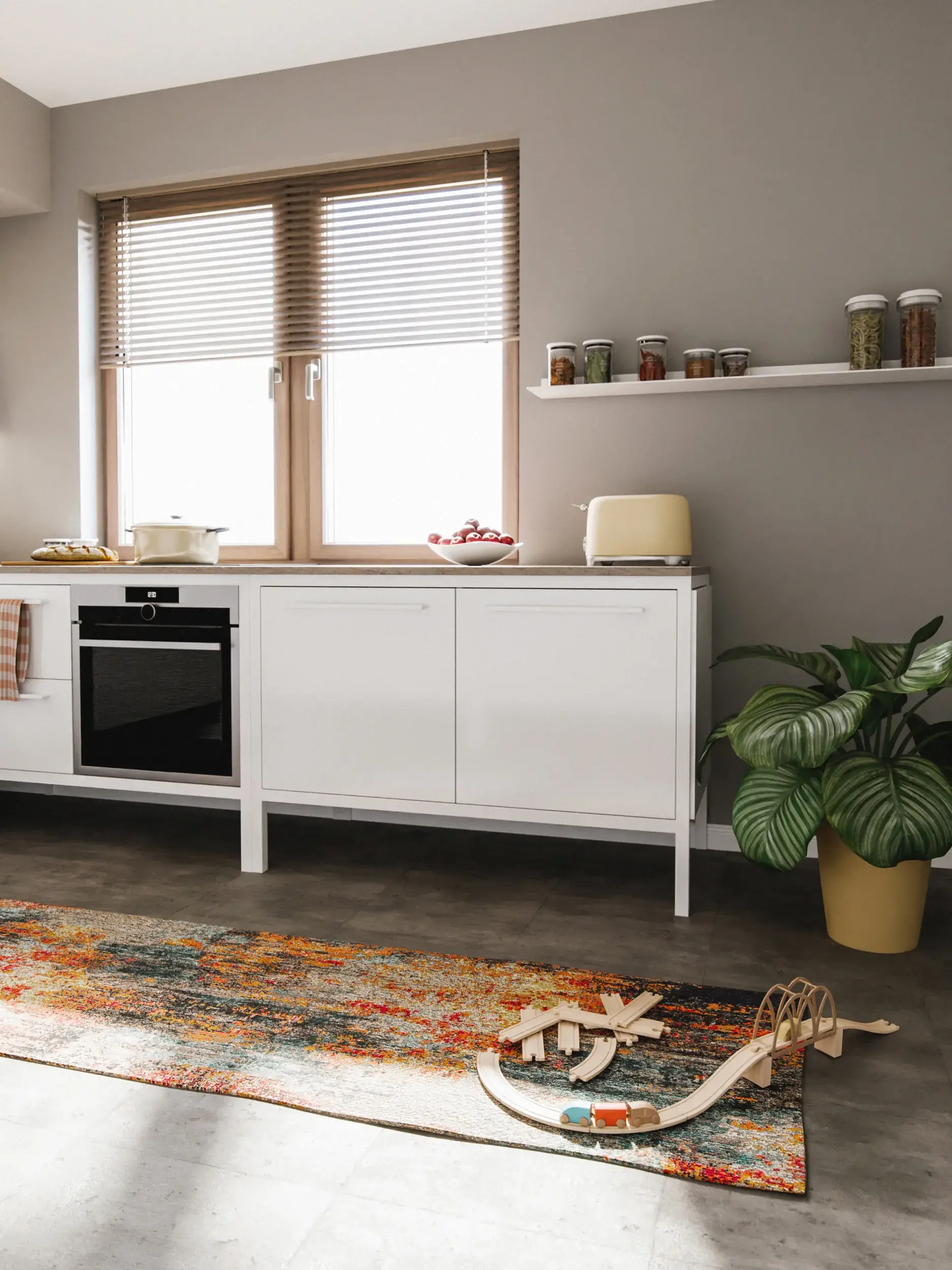 Rug made of 100% Polypropylen in Multicolour with a 100% Polypropylen high pile by benuta Nest