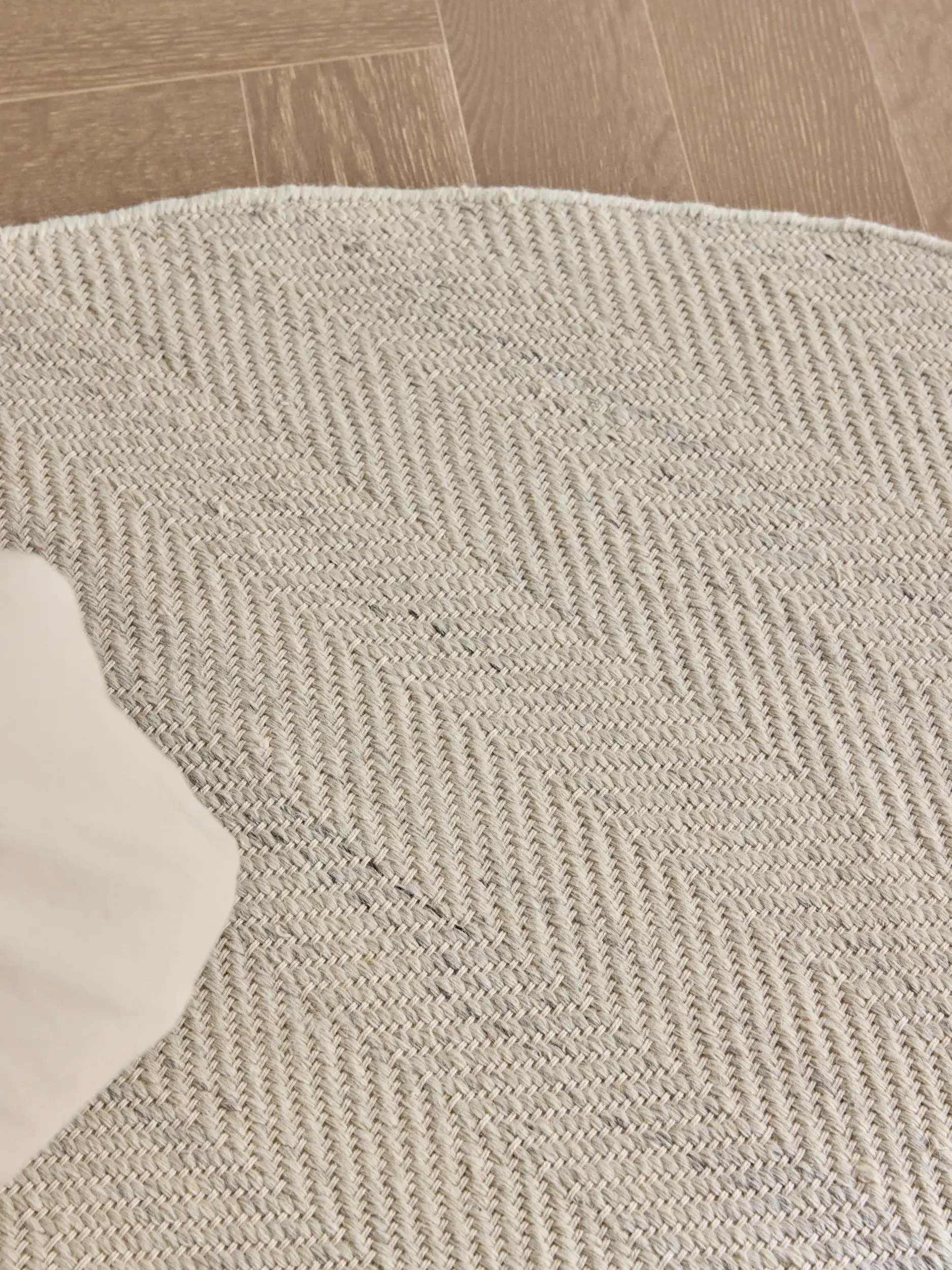 Teppich Lars aus 60% Wolle, 20% Baumwolle, 20% Polyester in Beige von benuta Pure