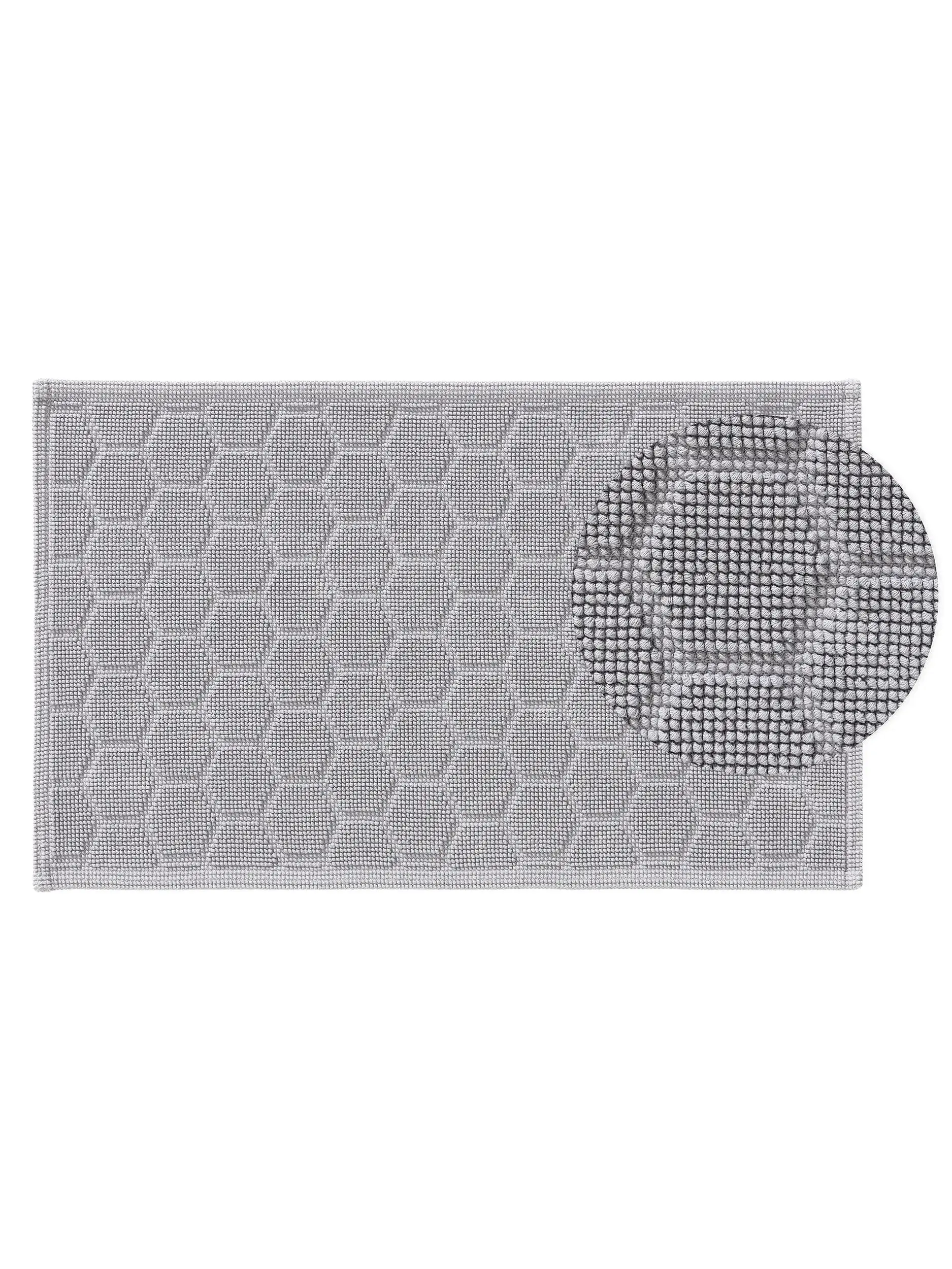 Tapis de Bain Jojo Gris en motif Uni en 100% Coton de benuta nest