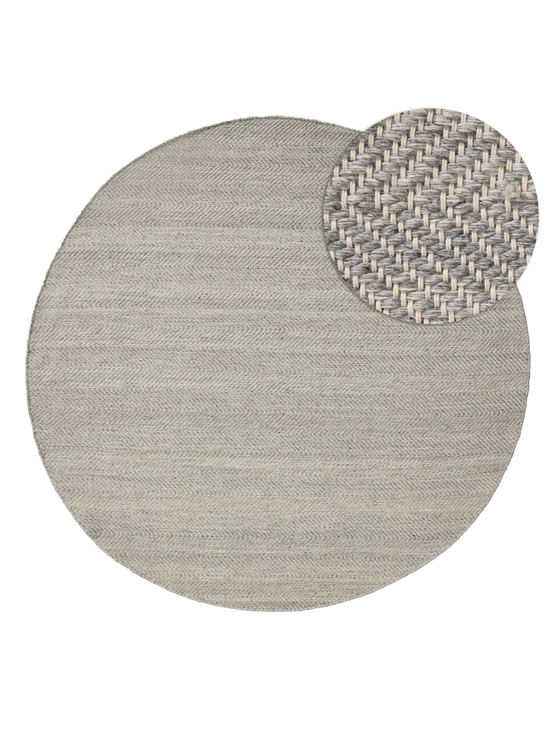Teppich aus 60% Wolle, 20% Baumwolle, 20% Polyester in Grau mit 60% Wolle, 20% Baumwolle, 20% Polyester hohem Flor von benuta Pure