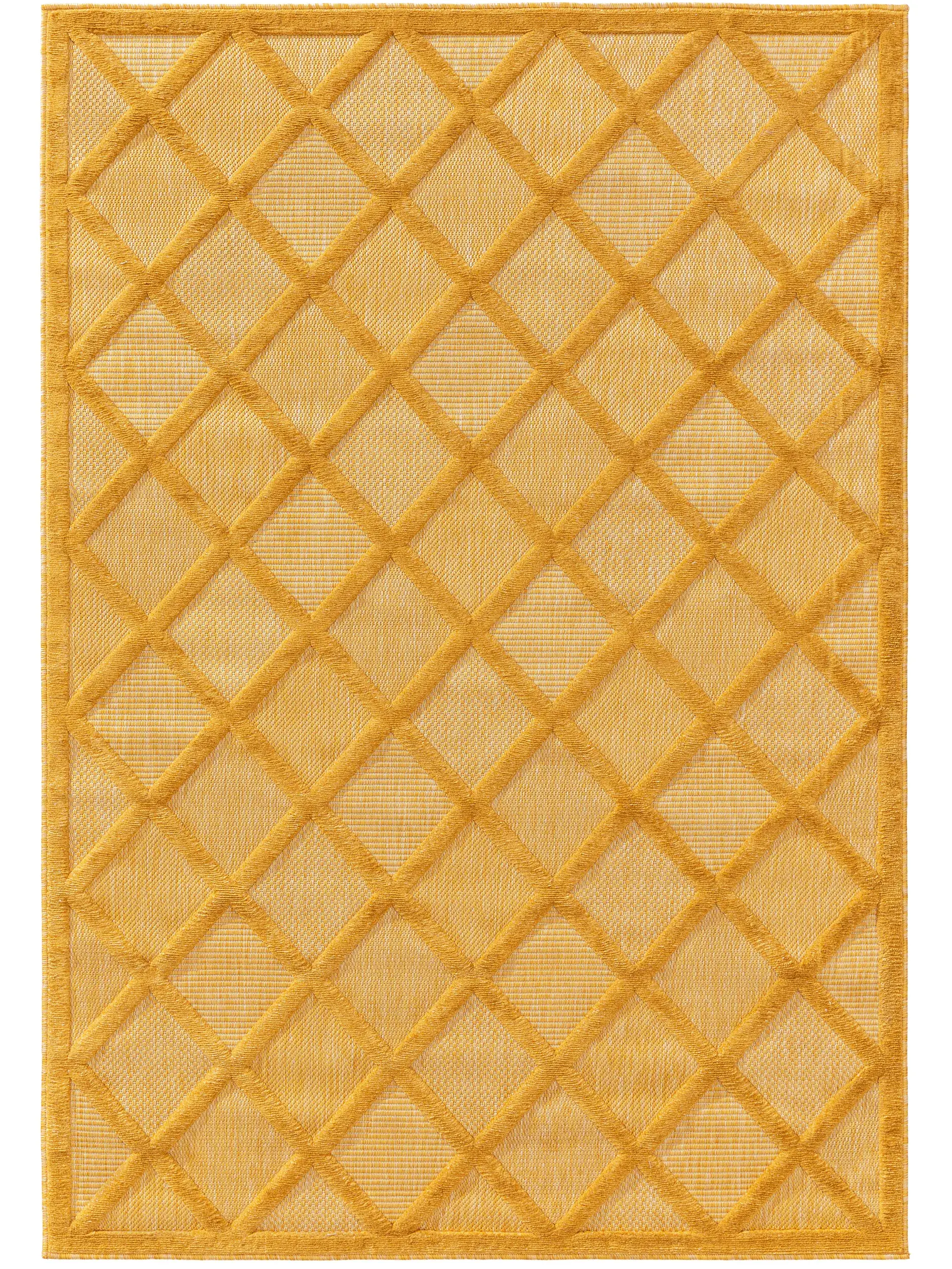 Rug made of 100% Polypropylen in Gelb with a 100% Polypropylen high pile by benuta Nest