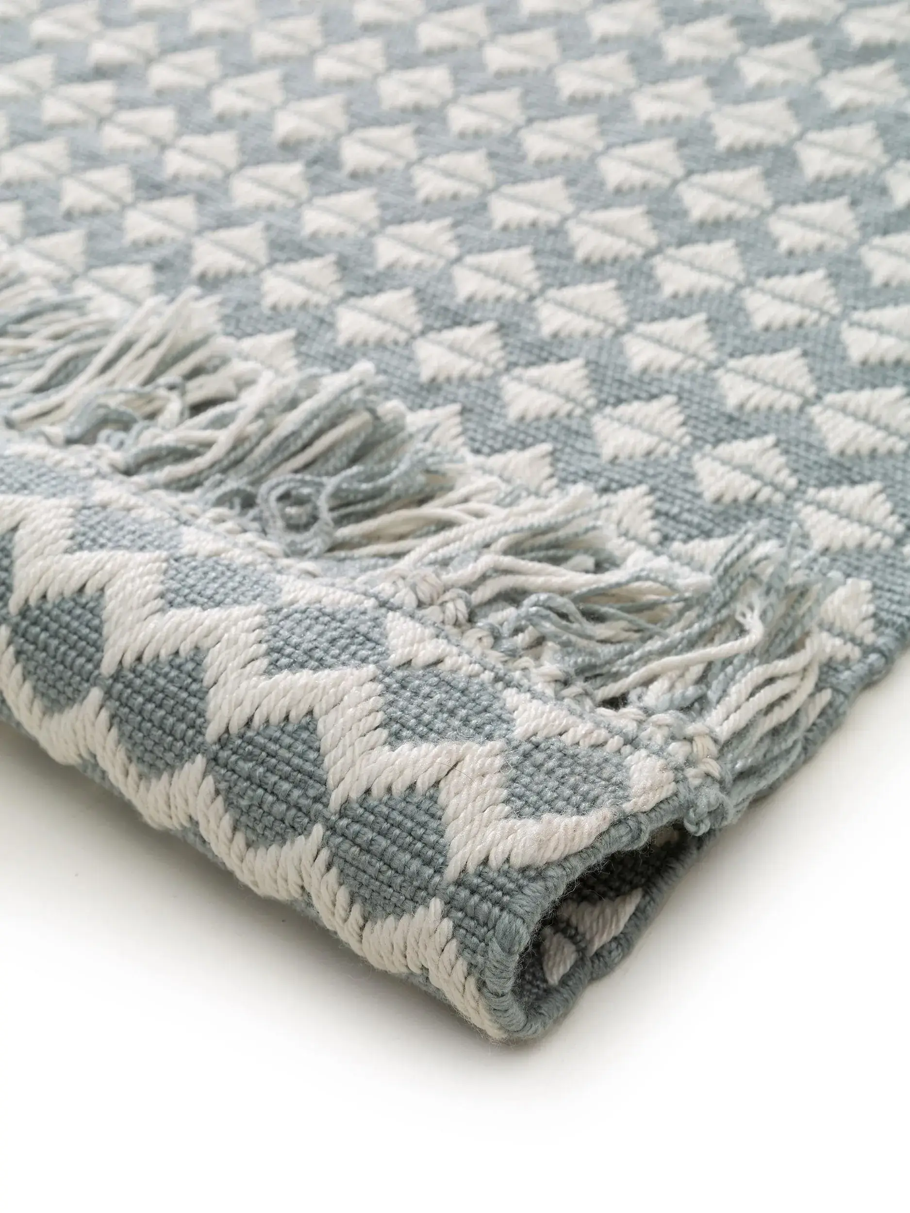 Tapijt van 100% Polyester (gerecycled PET) in Blauw met een 100% Polyester (gerecycled PET) hoge pool van benuta pure