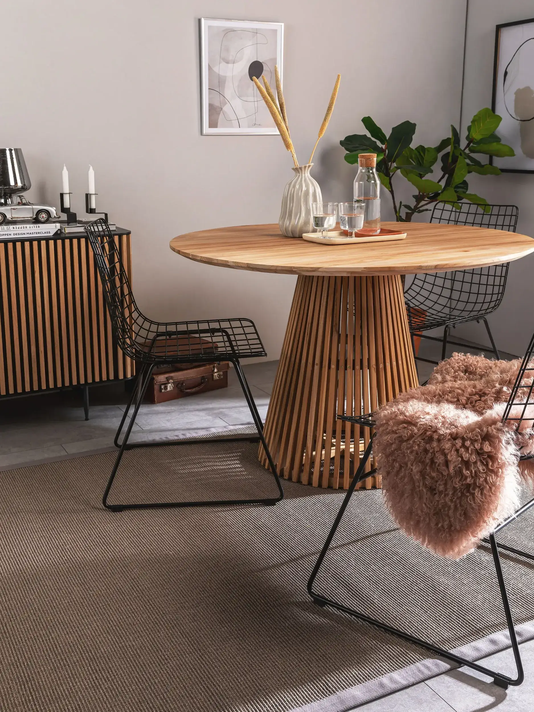 Matto 100% Sisala värissä Grau 100% Sisal korkealla nukalla merkiltä benuta Nest