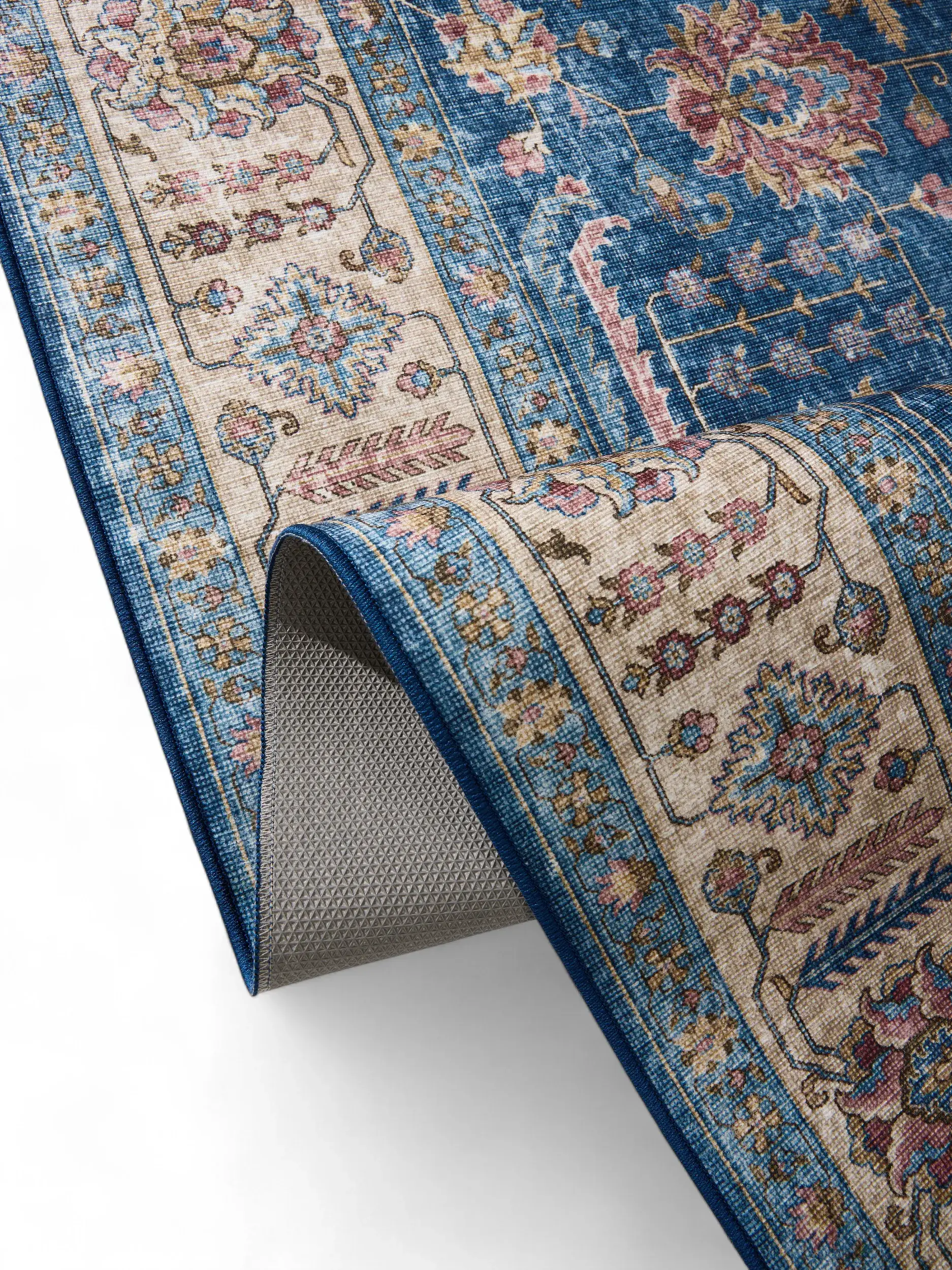 Teppich aus 100% Polyester in Blau mit 100% Polyester hohem Flor von benuta Pop