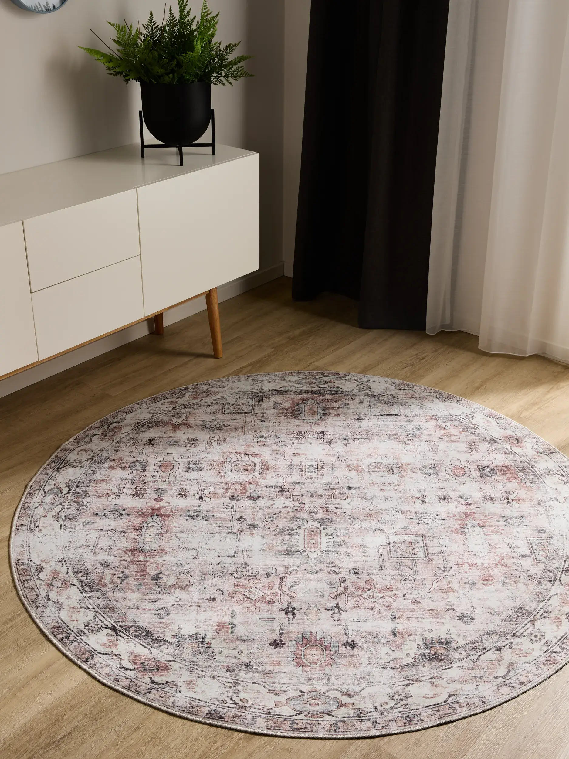 Rug made of 100% Polyester in Beige with a 100% Polyester high pile by benuta Basic