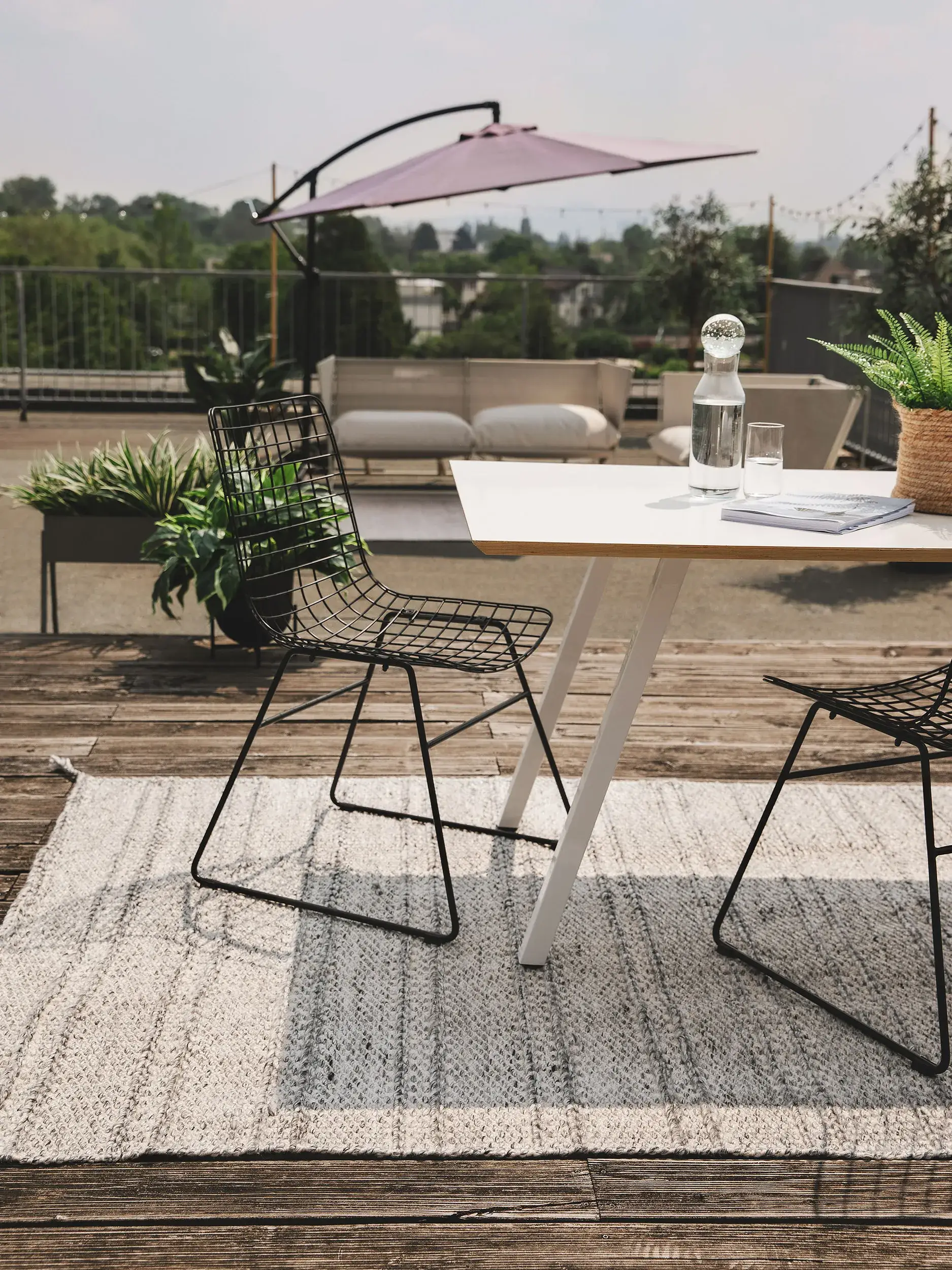 Vloerkleed Rene van 100% Polyester (gerecycled PET) in Grijs van benuta pure
