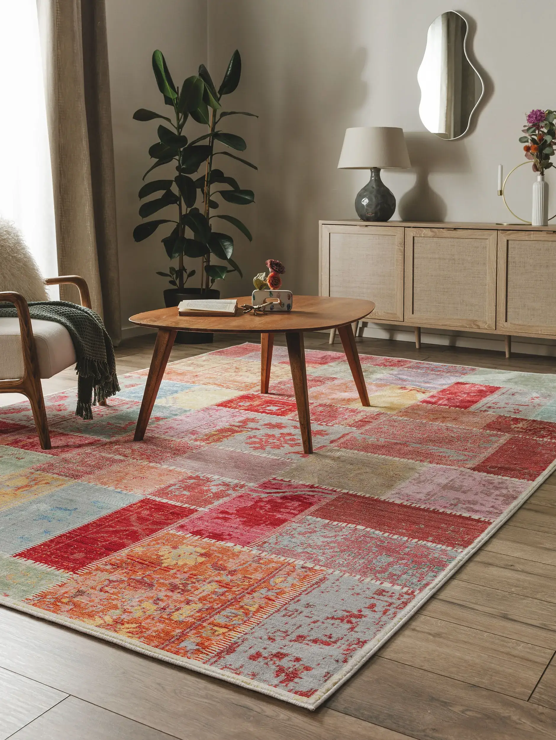 Tapijt van 100% Polyester in Veelkleurig met een 100% Polyester hoge pool van benuta nest
