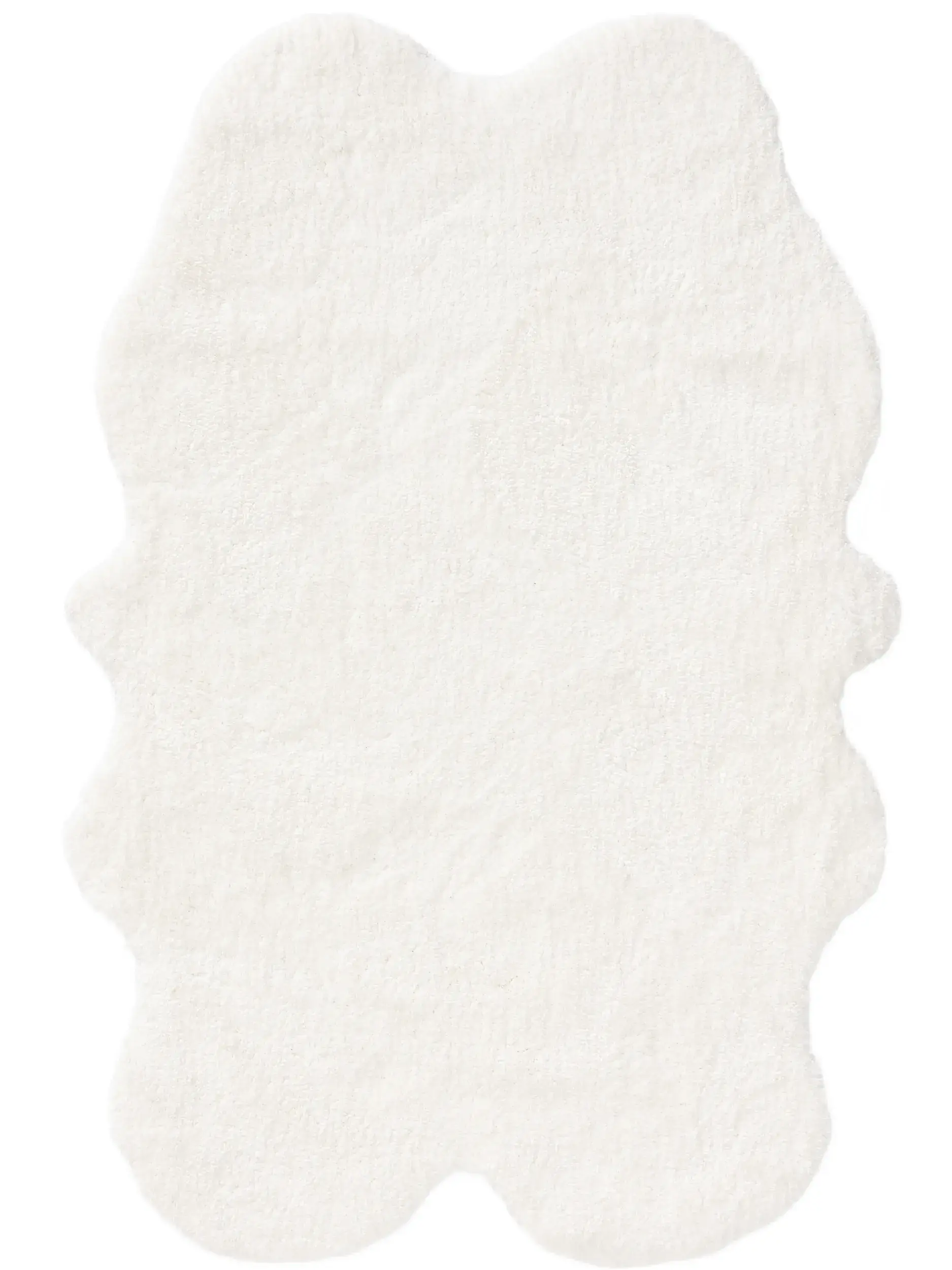 Rug made of 100% Polyester in Weiß with a 100% Polyester high pile by benuta Nest