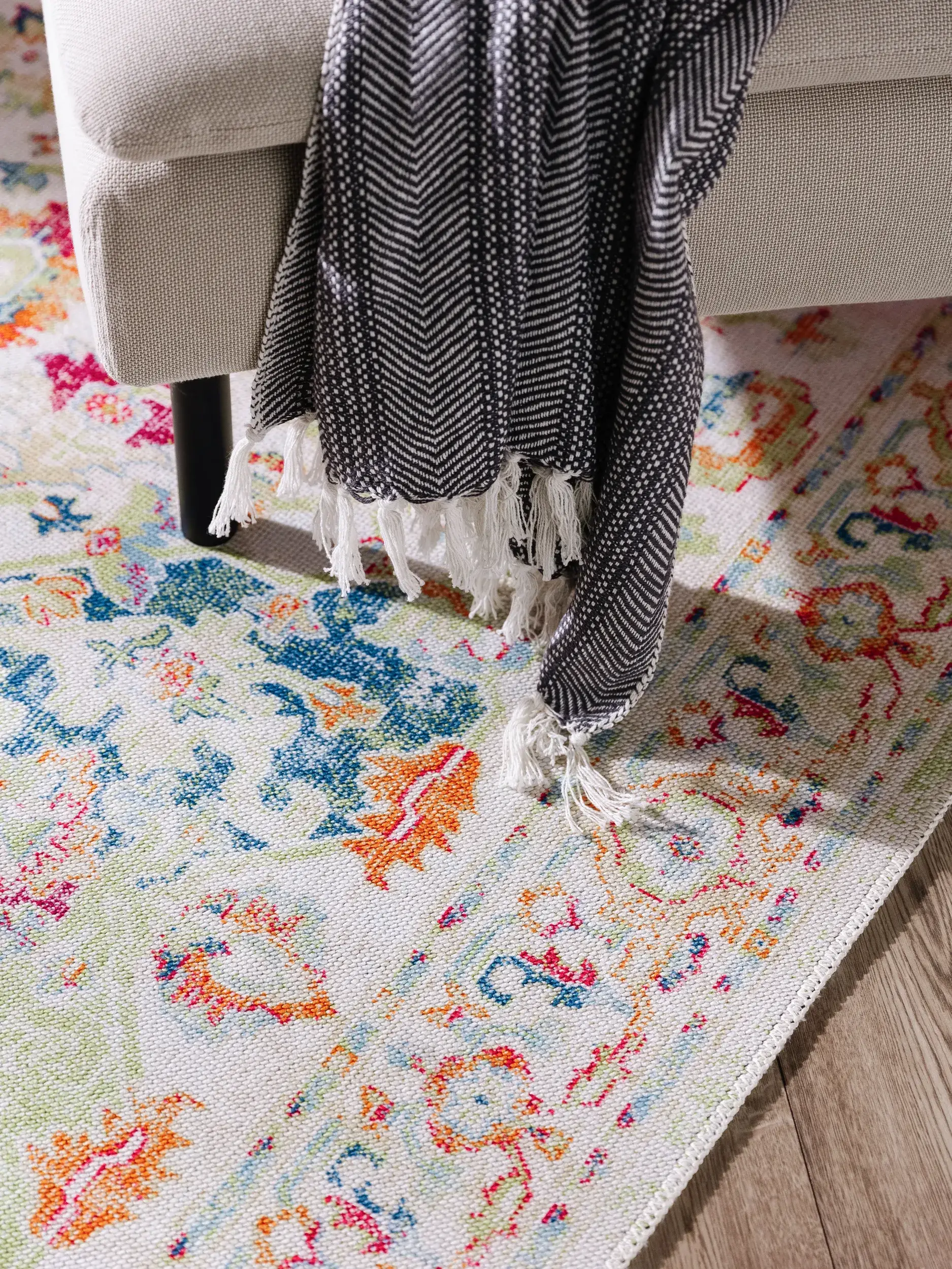 Teppich aus 70% Polyester, 30% Baumwolle in Multicolor mit 70% Polyester, 30% Baumwolle hohem Flor von benuta Pop