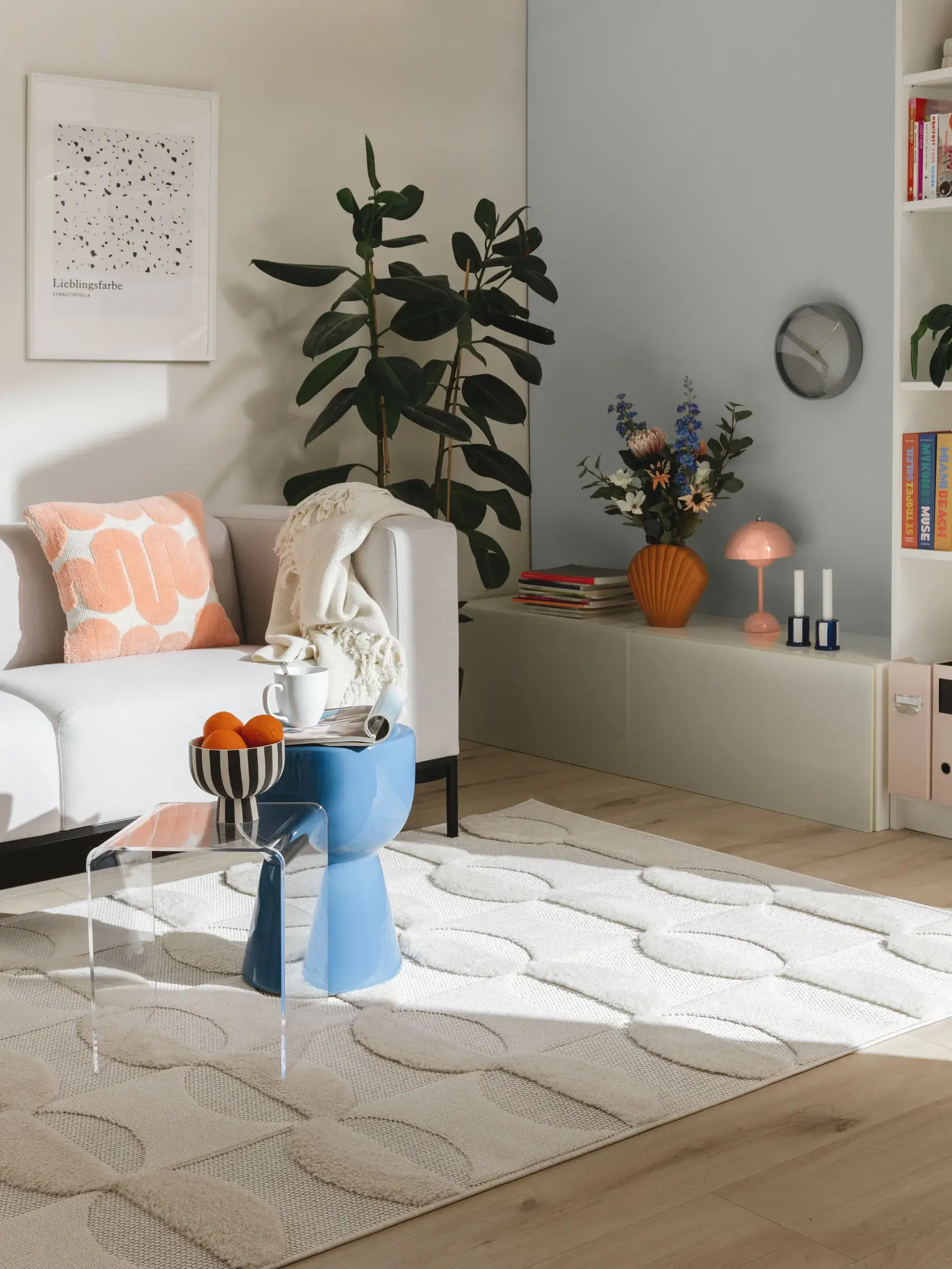 Rug made of 100% Polypropylen in Weiß with a 100% Polypropylen high pile by benuta Pop