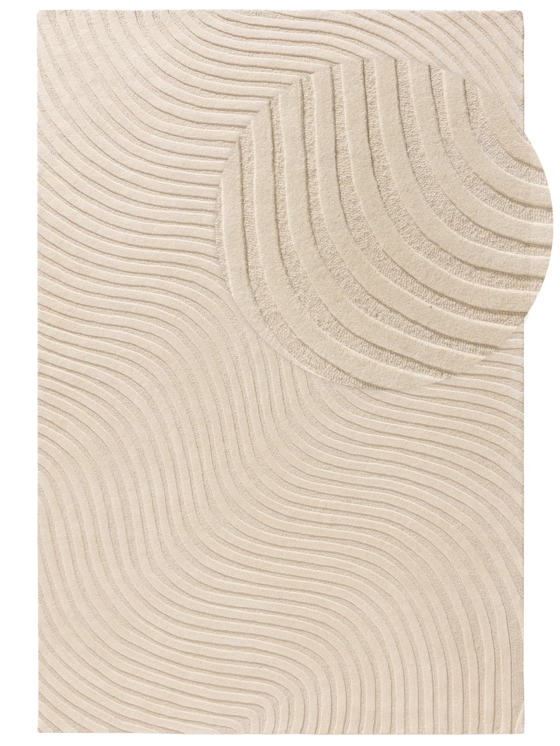 Alfombra de 100% Lana en Beige con un pelo de {{Placeholder_Pile Height}} de altura de benuta pure