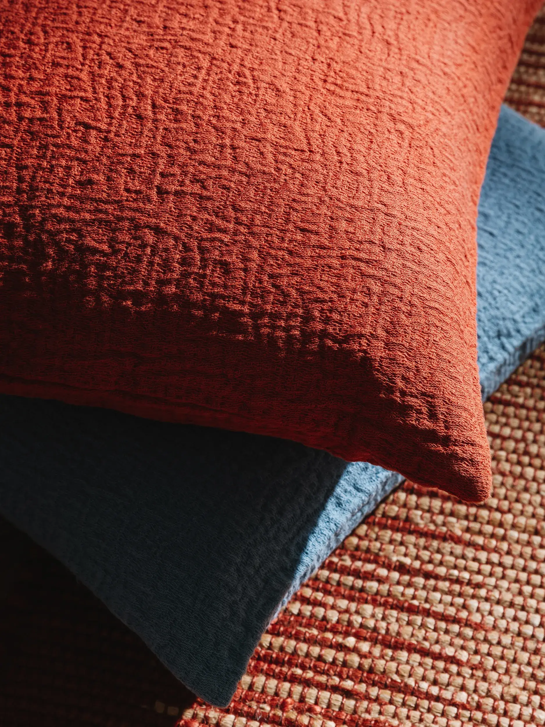 Kissenbezug Carmo Blau in Einfarbig design made of 100% Cotton by benuta