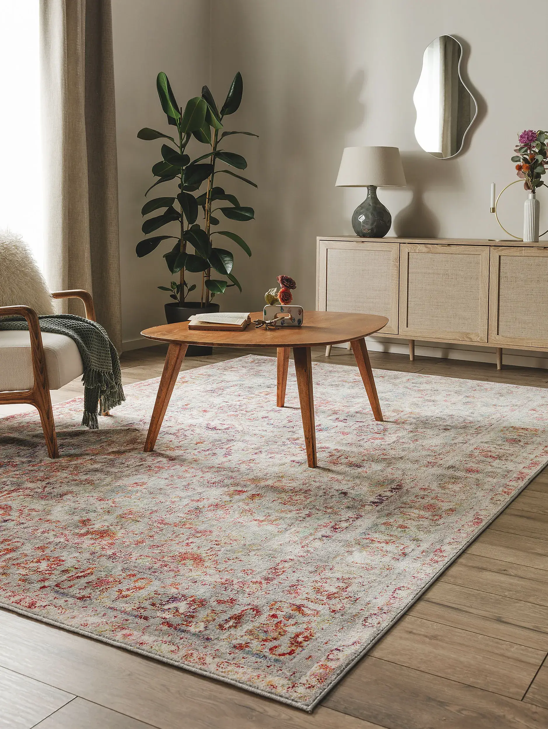 Teppich aus 100% Polyester in Multicolor mit 100% Polyester hohem Flor von benuta Nest