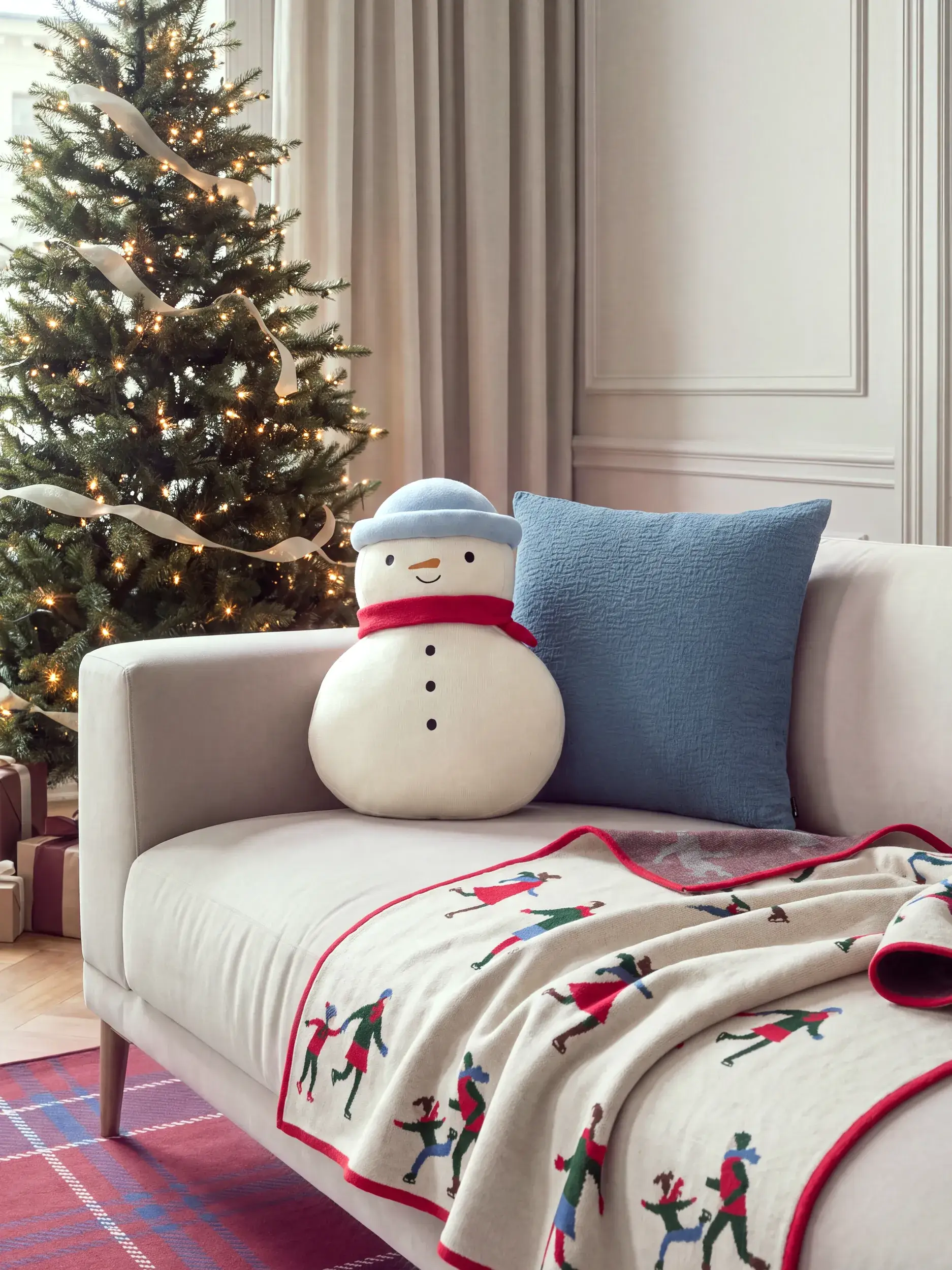 Kerstkussen Snowman Wit van benuta