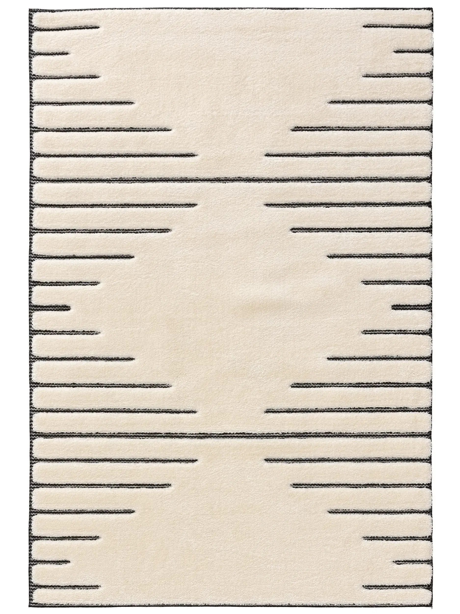 Rug made of 63% Polyester, 37% Polypropylen in Weiß with a 63% Polyester, 37% Polypropylen high pile by benuta Basic