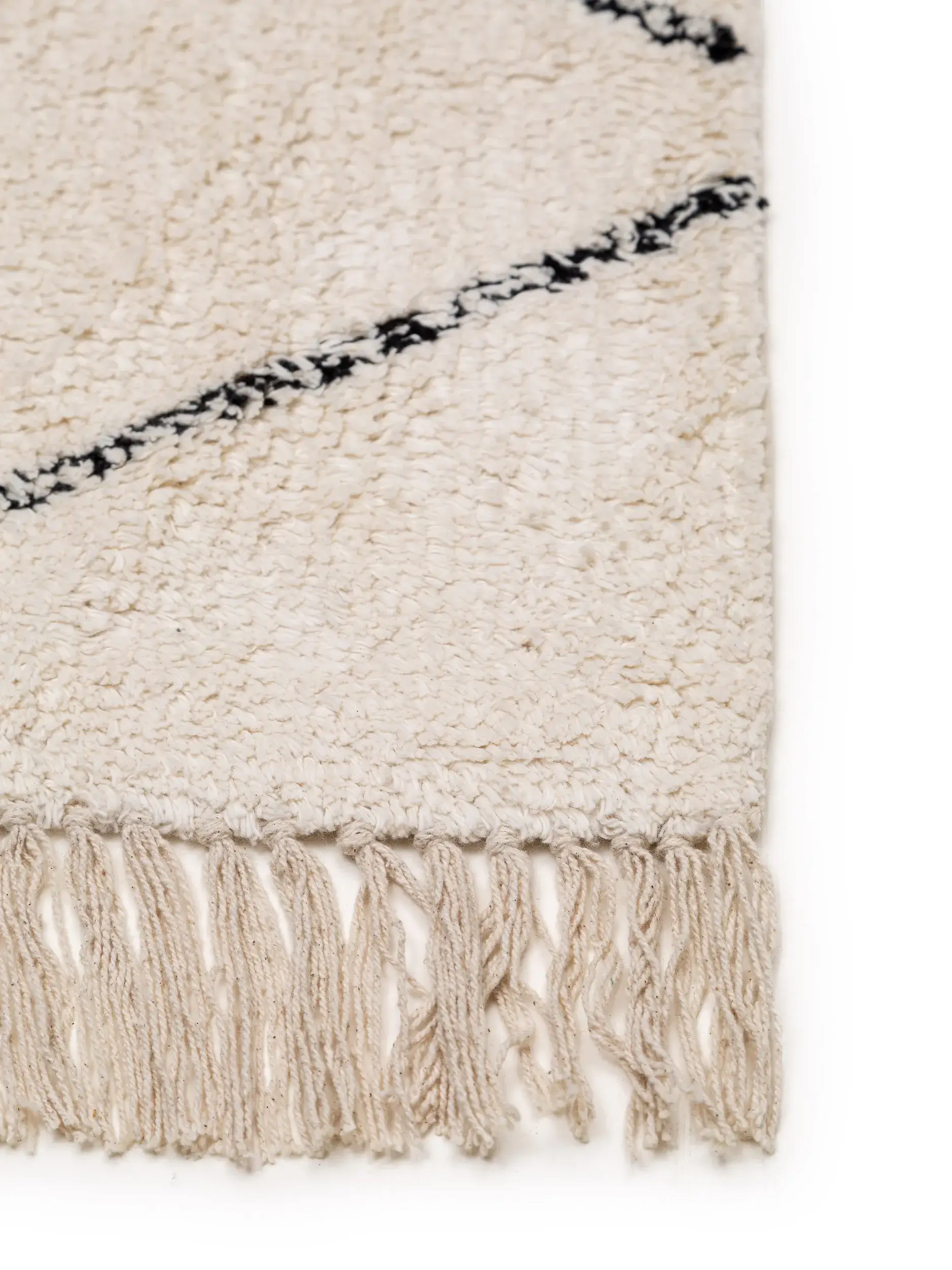 Tapijt van 100% Katoen in Beige met een 100% Katoen hoge pool van benuta nest