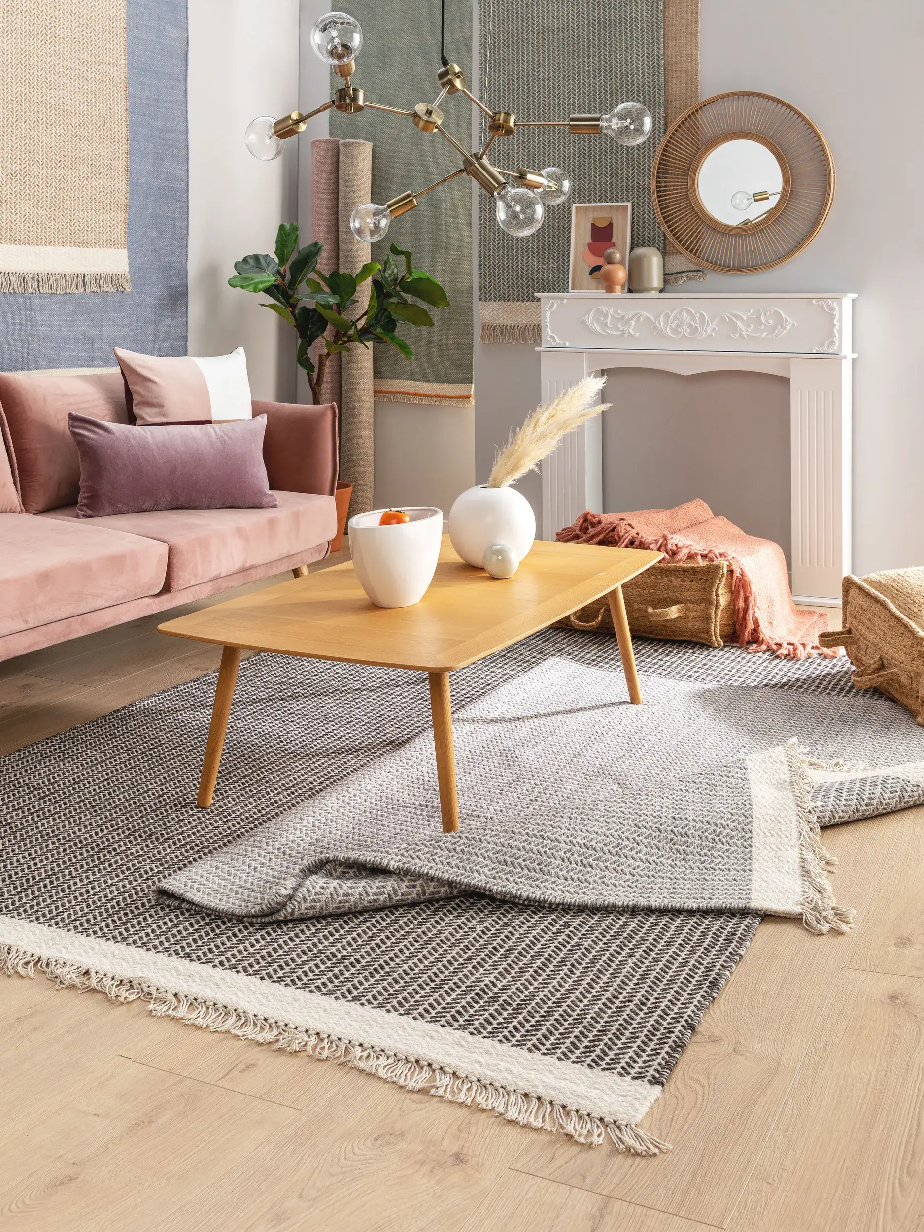 Alfombra de 60% Lana, 40% Algodón en Beige con un pelo de {{Placeholder_Pile Height}} de altura de benuta pure