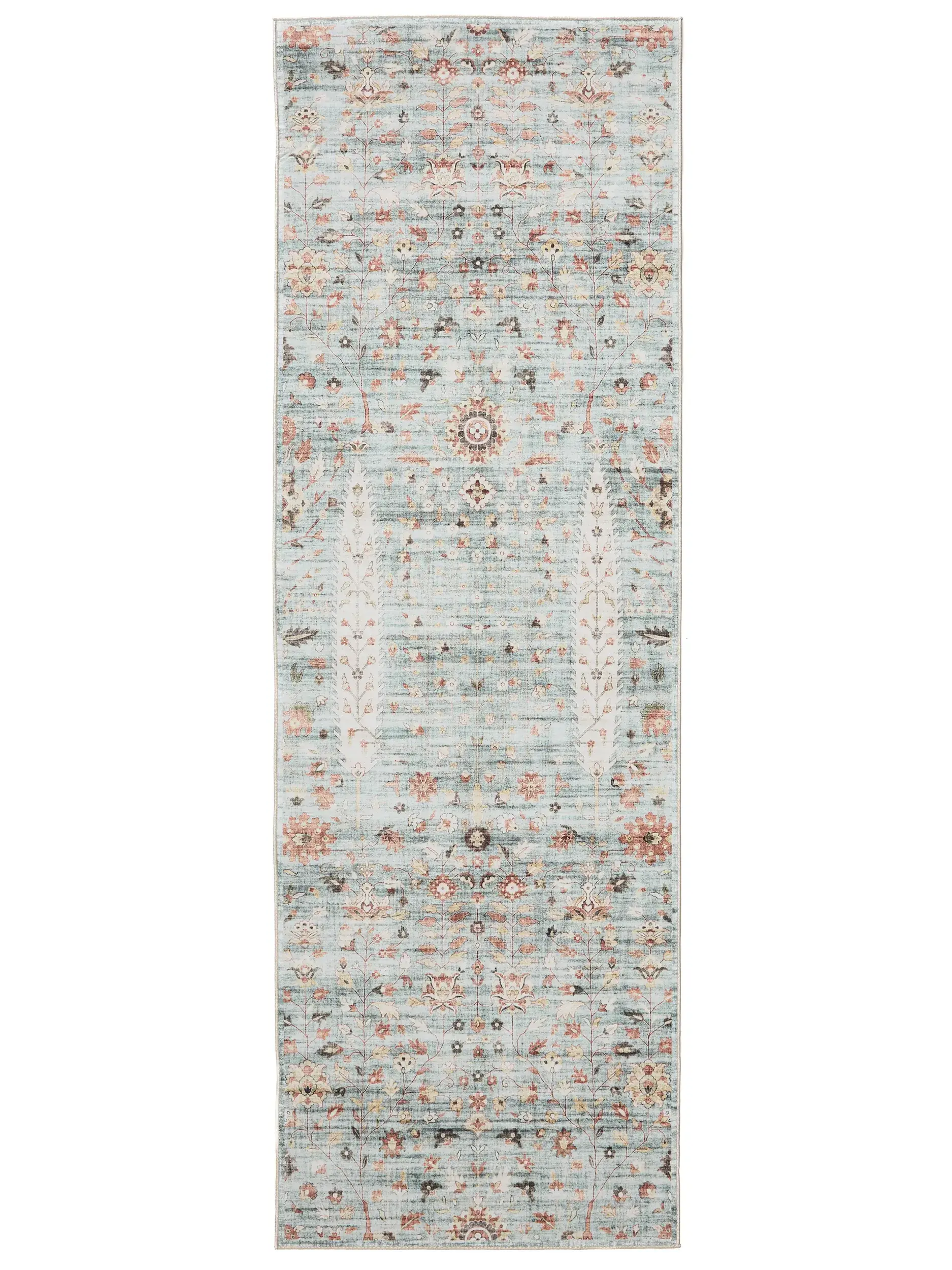 Matta av 100% Polyester i Turkos med 100% Polyester hög lugg från benuta Basic