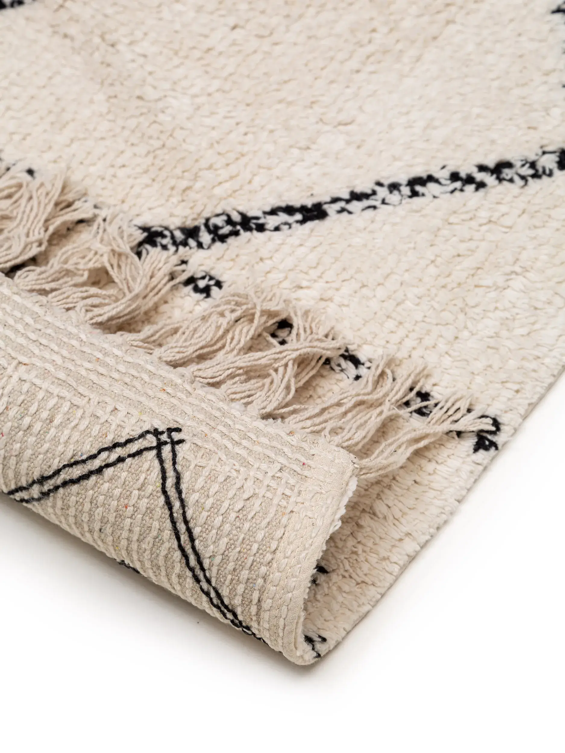 Teppich aus 100% Baumwolle in Beige mit 100% Baumwolle hohem Flor von benuta Nest