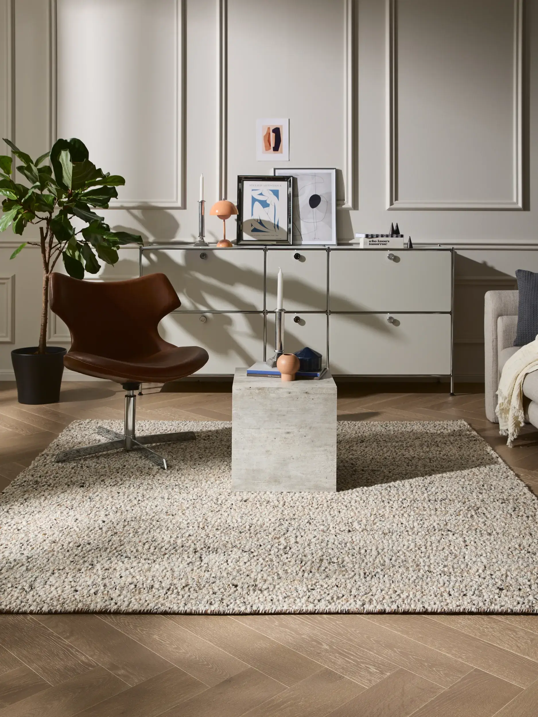 Rug made of 70% Wolle (from New Zealand), 30% Polyester in Multicolor with a 70% Wolle (from New Zealand), 30% Polyester high pile by benuta Pure