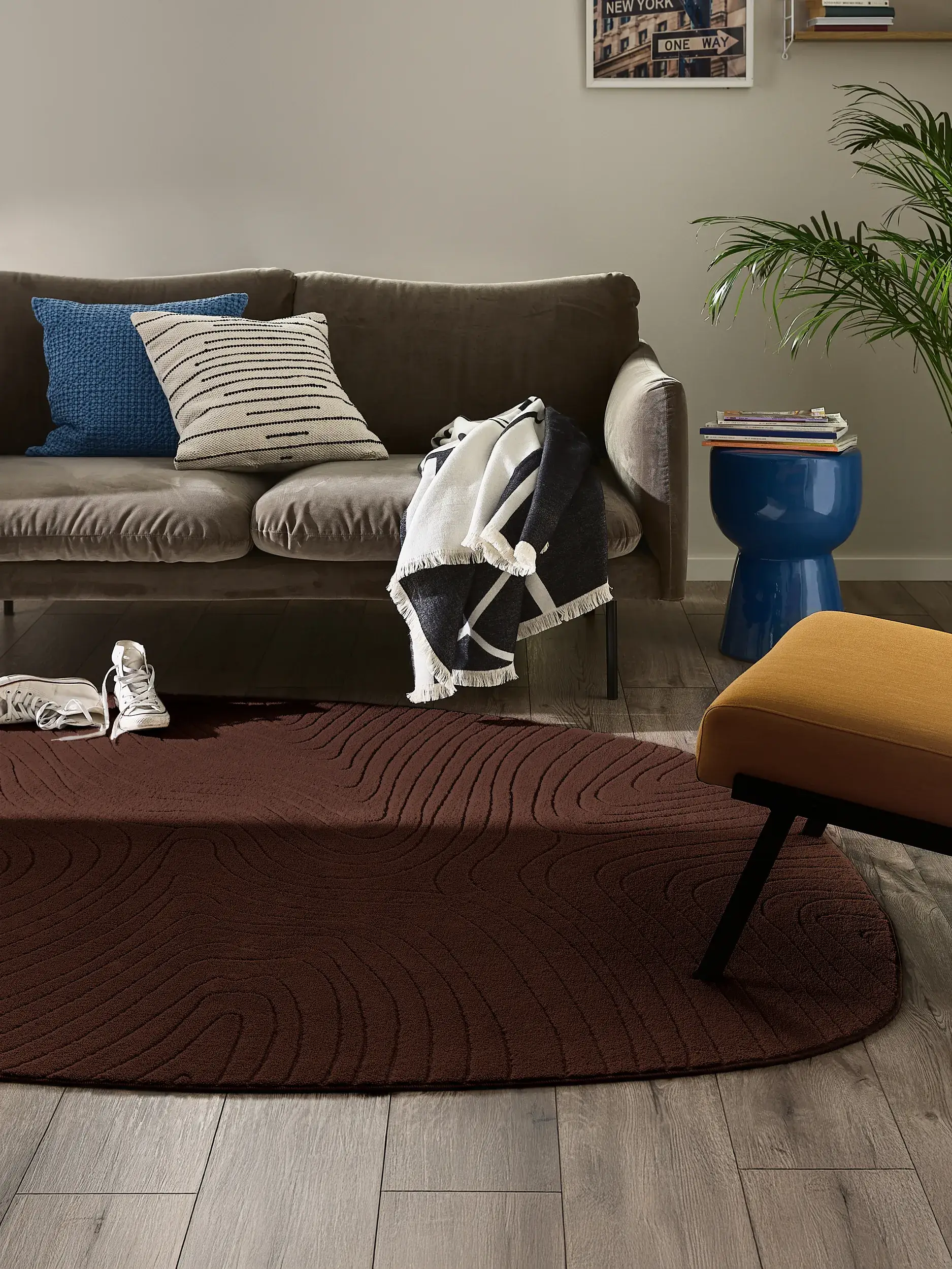 Teppich Pam aus 100% Polyester in Braun von benuta Pop