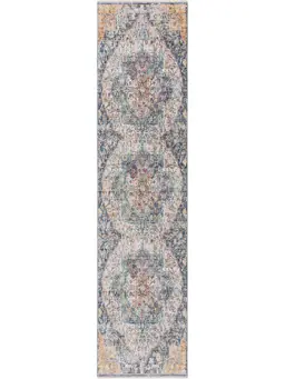Viskoseteppich Yuma Multicolor/Blau