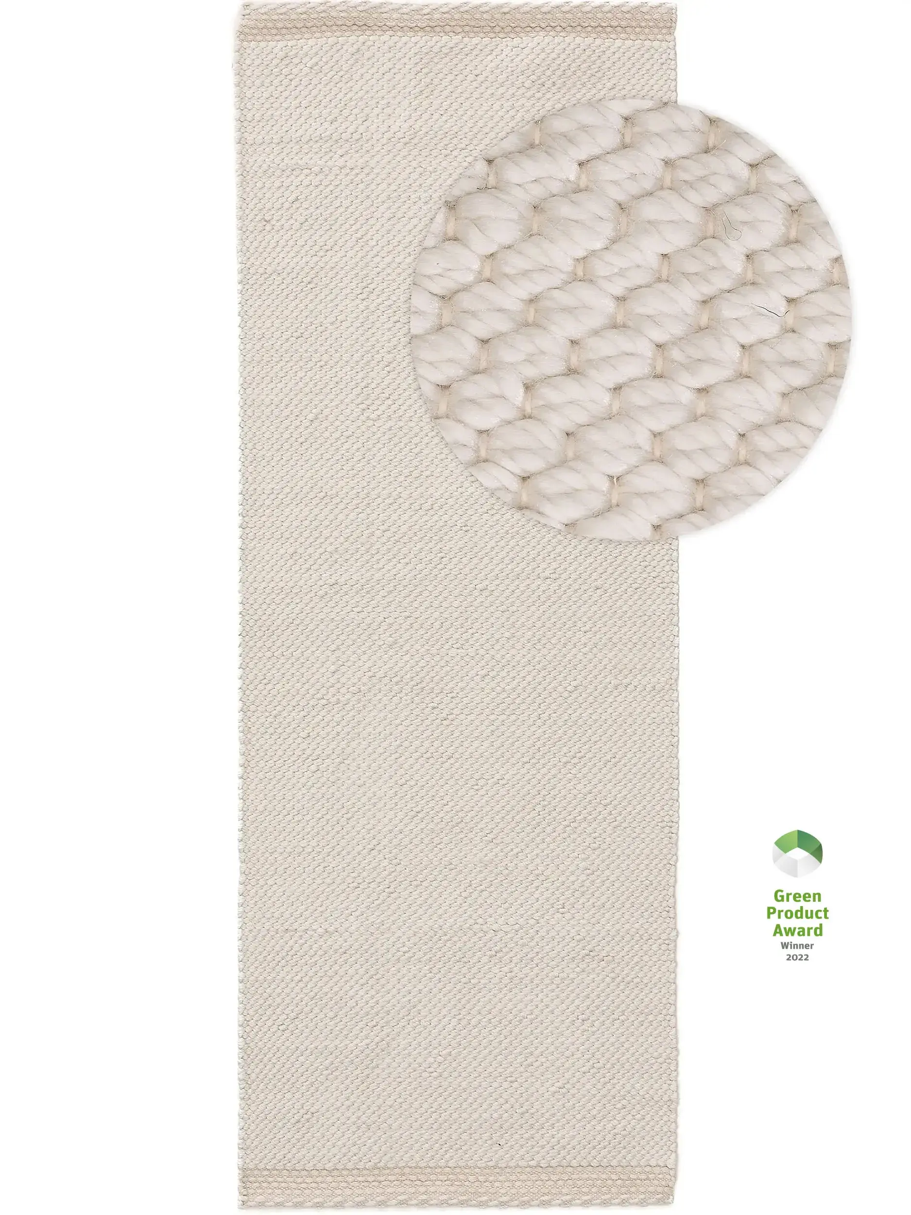 Rug made of 100% Polyester (recyceltes PET) in Beige with a 100% Polyester (recyceltes PET) high pile by benuta Pure