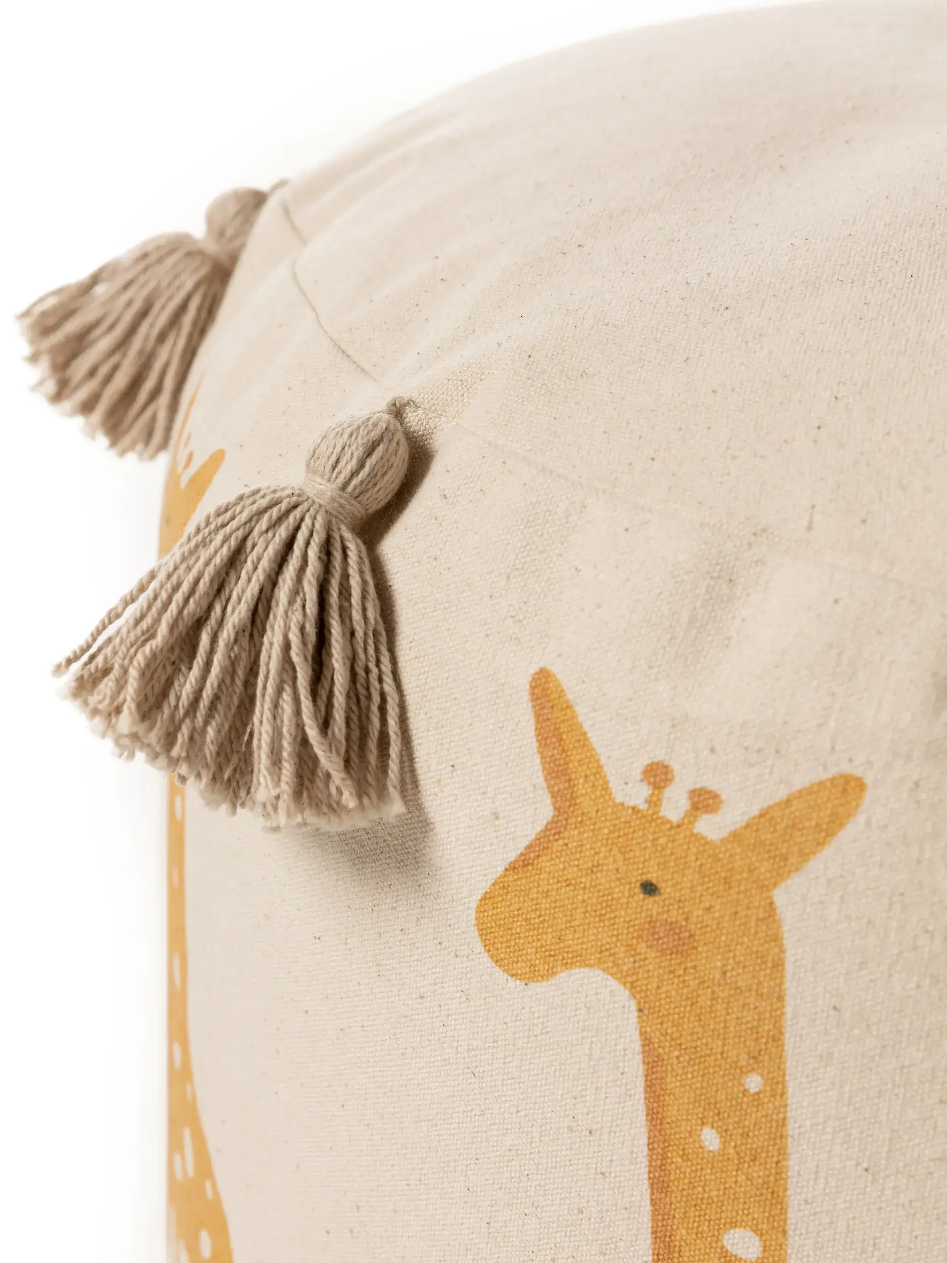 Pouf Savannah Gelb in Tiermotive design made of 100% Cotton by Lytte