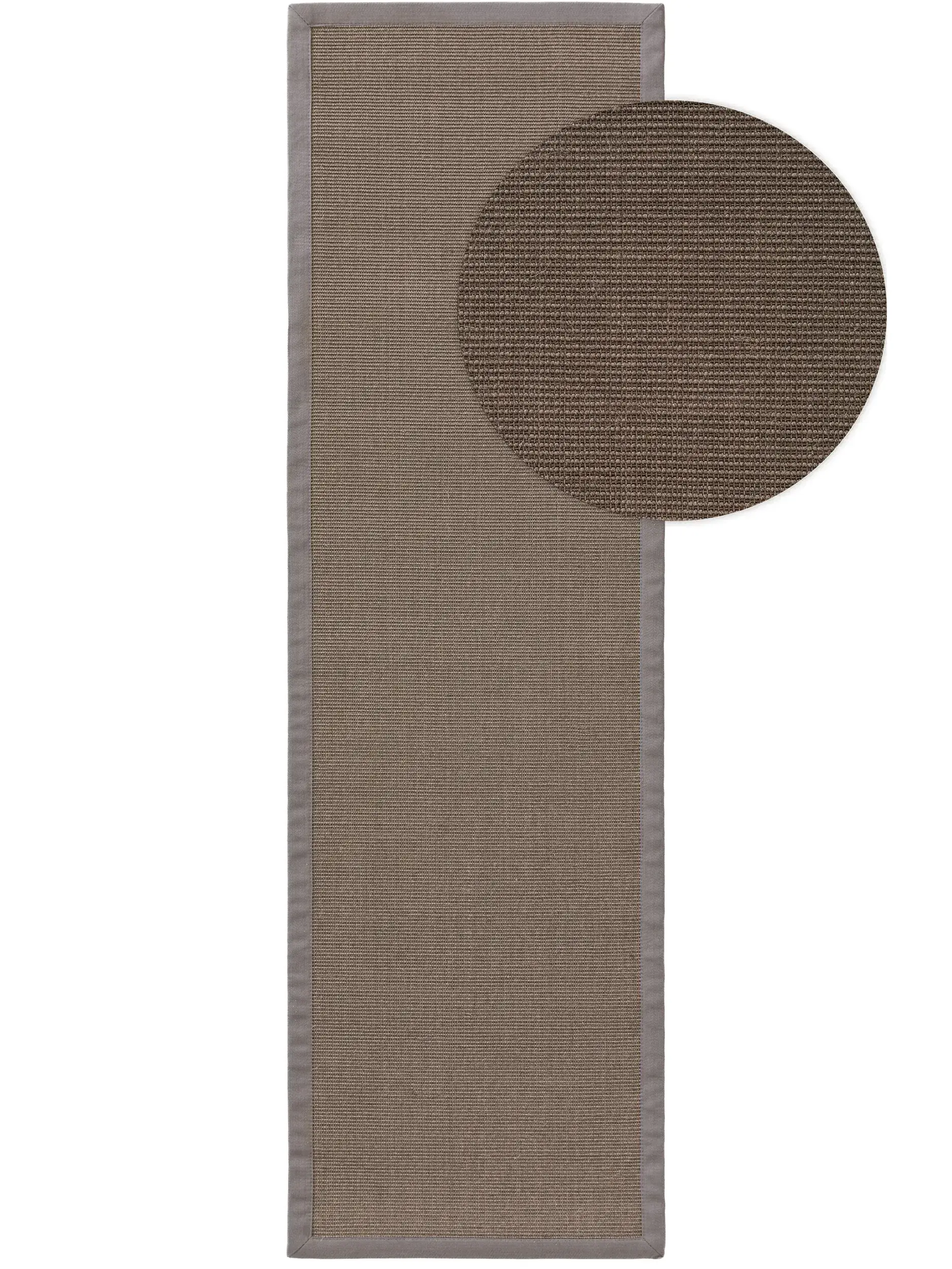 Teppich aus 100% Sisal in Grau mit 100% Sisal hohem Flor von benuta Nest