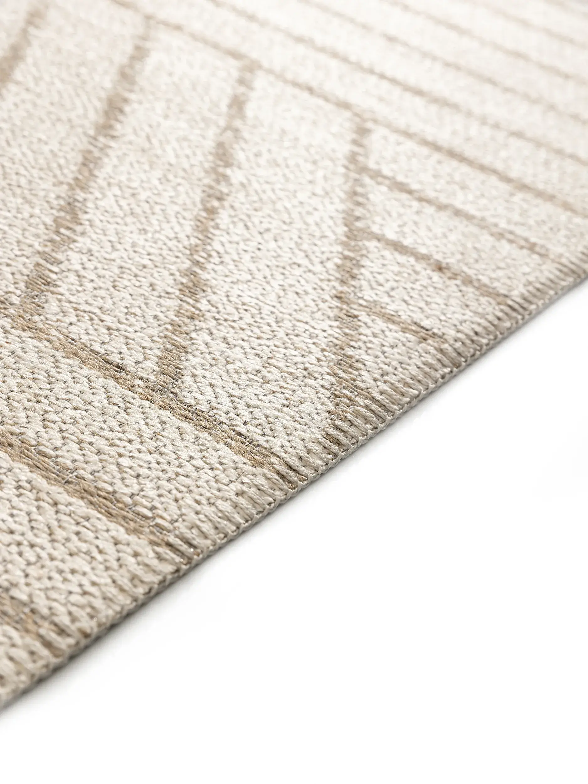 Teppich aus 65% Polyester (recycled PET), 35% Jute in Beige mit 65% Polyester (recycled PET), 35% Jute hohem Flor von benuta Nest