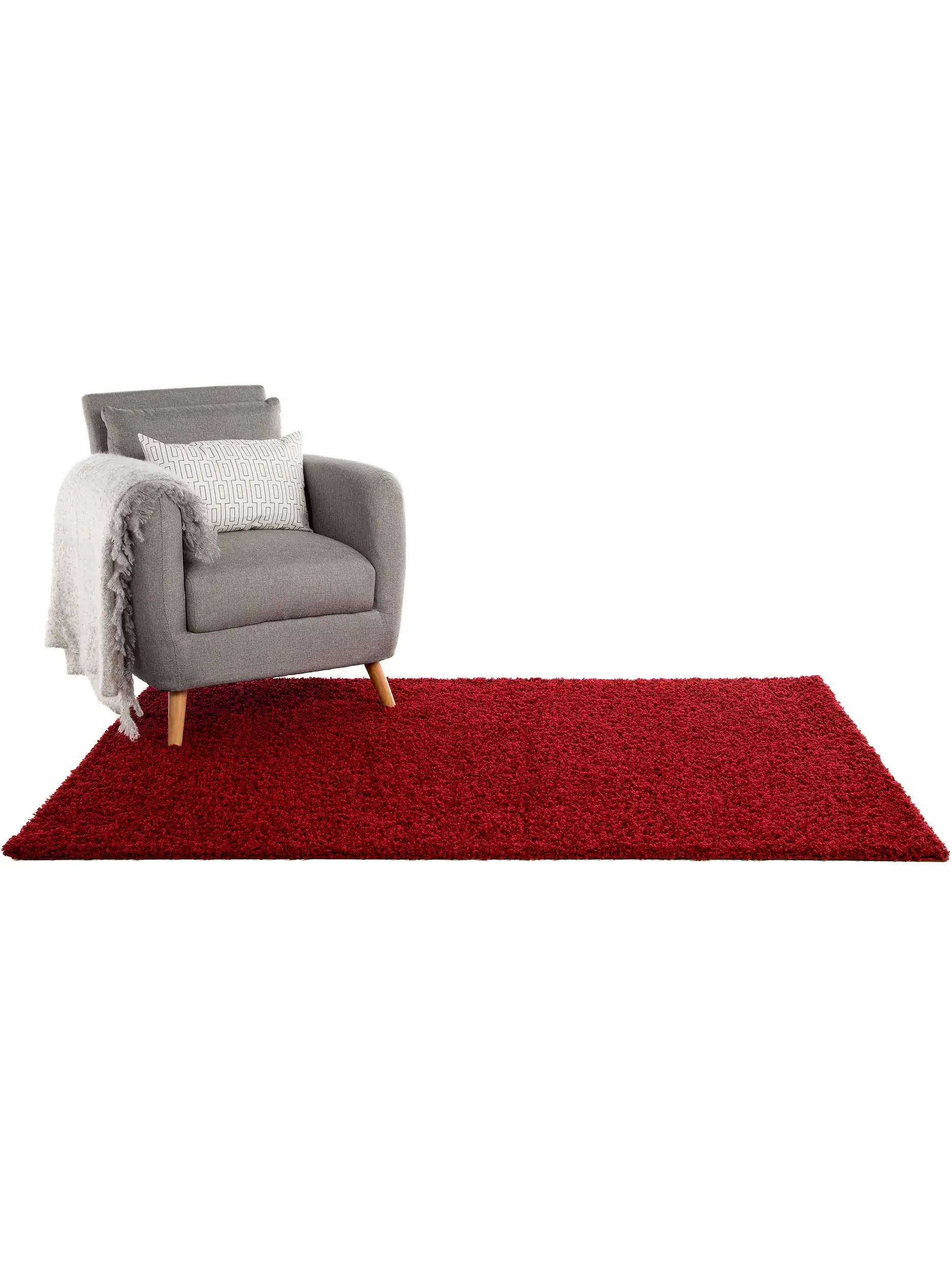 Rug made of 100% Polypropylen in Rot with a 100% Polypropylen high pile by benuta