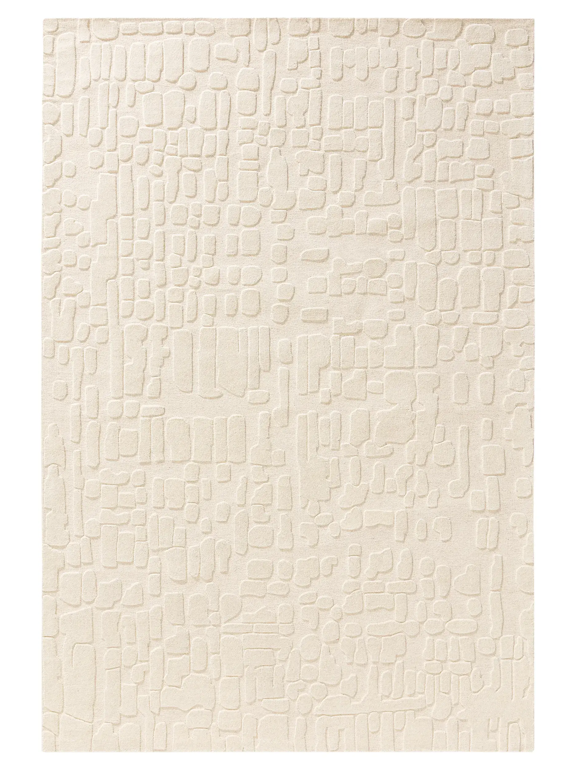 Tapijt van 80% Wol, 20% Katoen in Beige met een 80% Wol, 20% Katoen hoge pool van benuta pure
