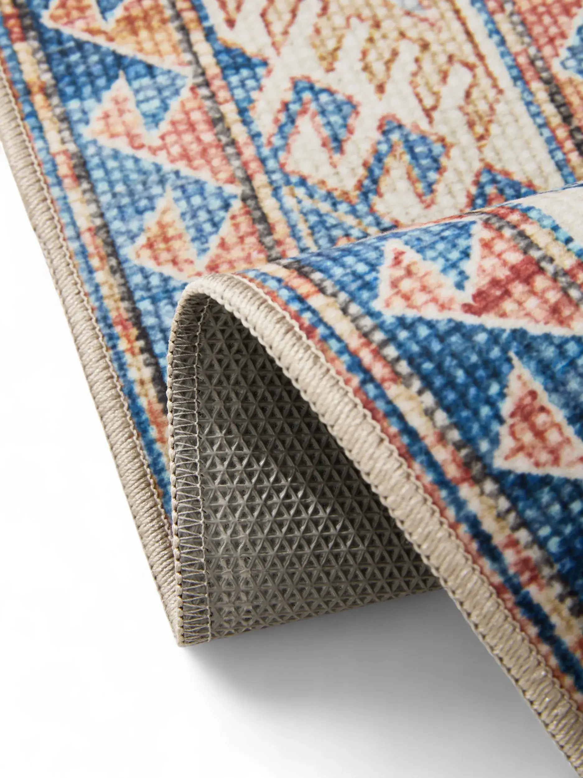 Rug made of 100% Polyester in Blue with a 100% Polyester high pile by benuta Basic