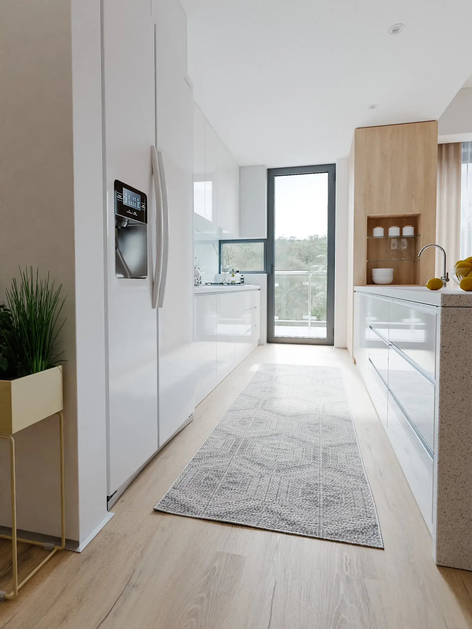 Matta av 100% Polypropen i Grå med 100% Polypropen hög lugg från benuta nest