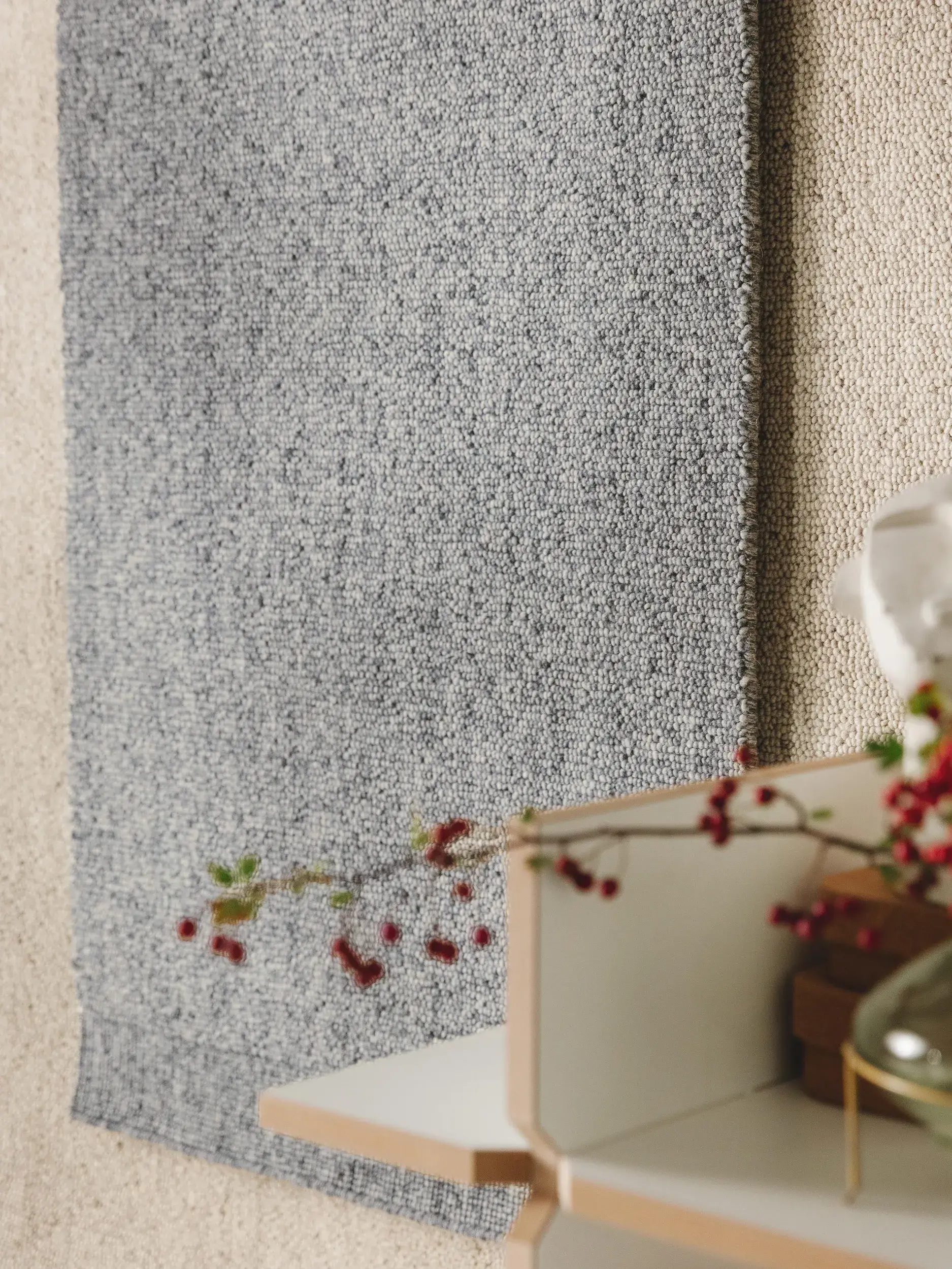 Tappeto Imke di 80% Lana, 20% Cotone in Azzurro di benuta pure