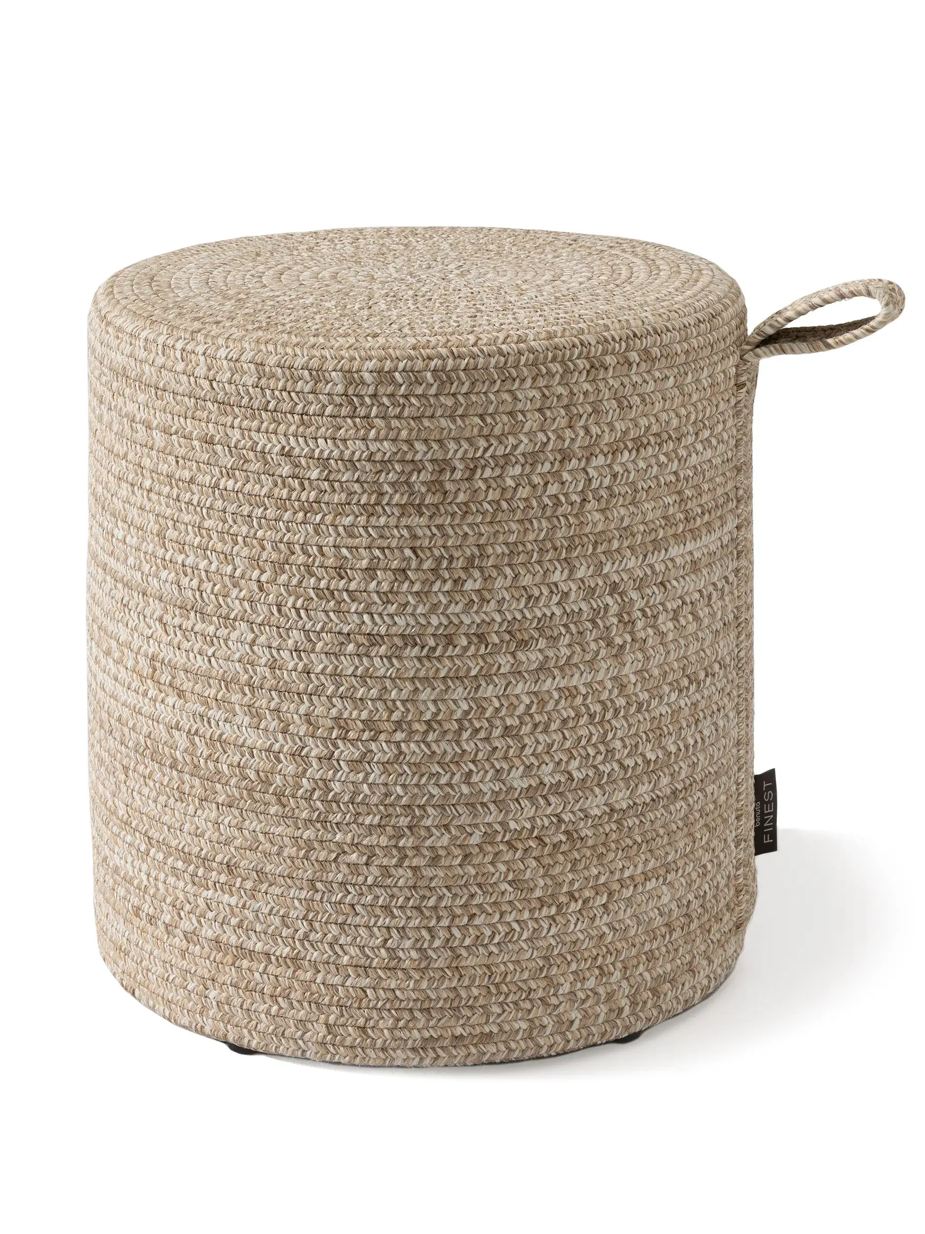 In- & Outdoor Pouf Noe Beige Einfarbig-suunnittelussa, valmistettu 100% polypropeeniaista, benuta Finestin toimesta