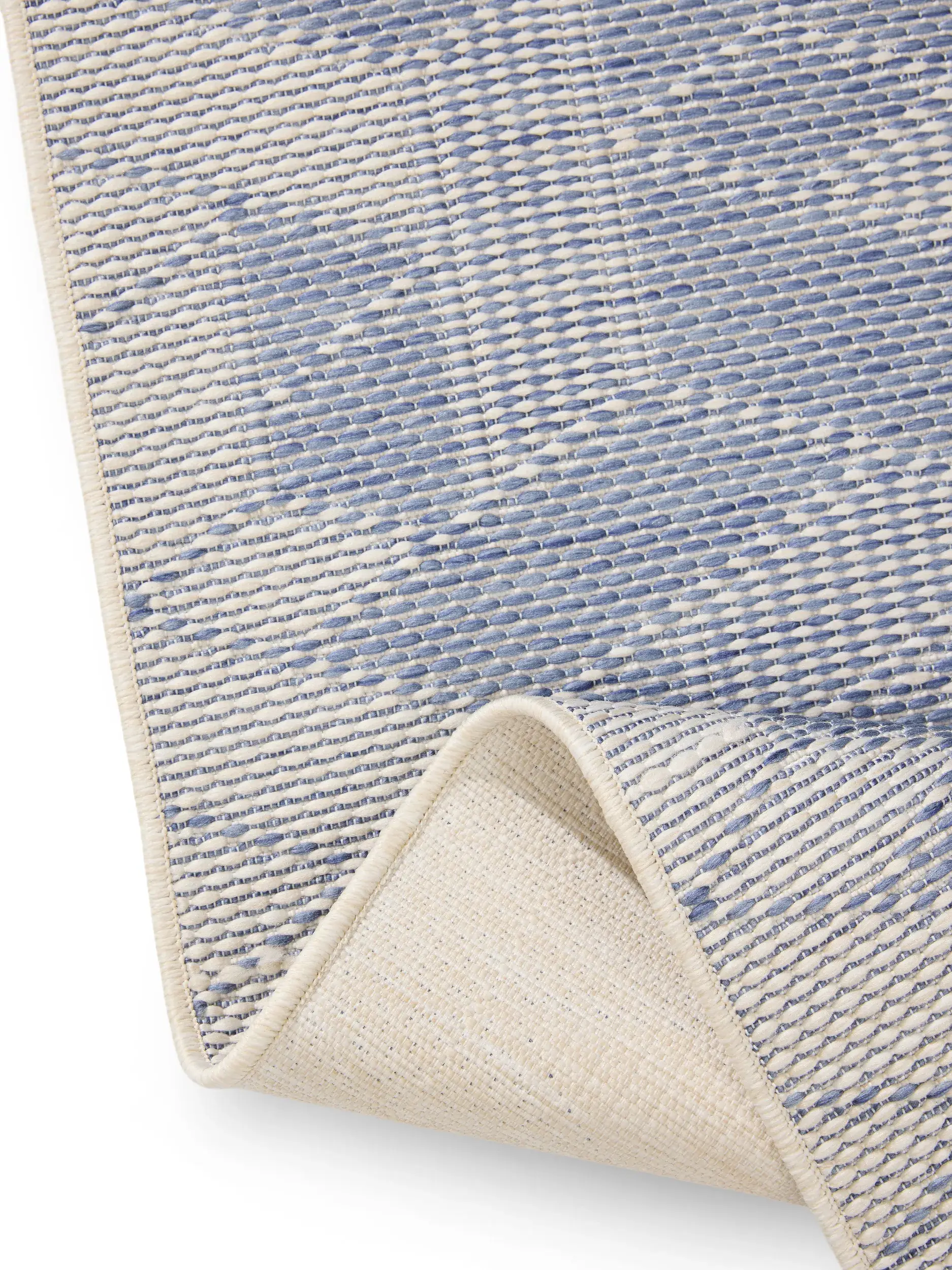 Teppich aus 100% Polypropylen in Blau mit 100% Polypropylen hohem Flor von benuta Nest