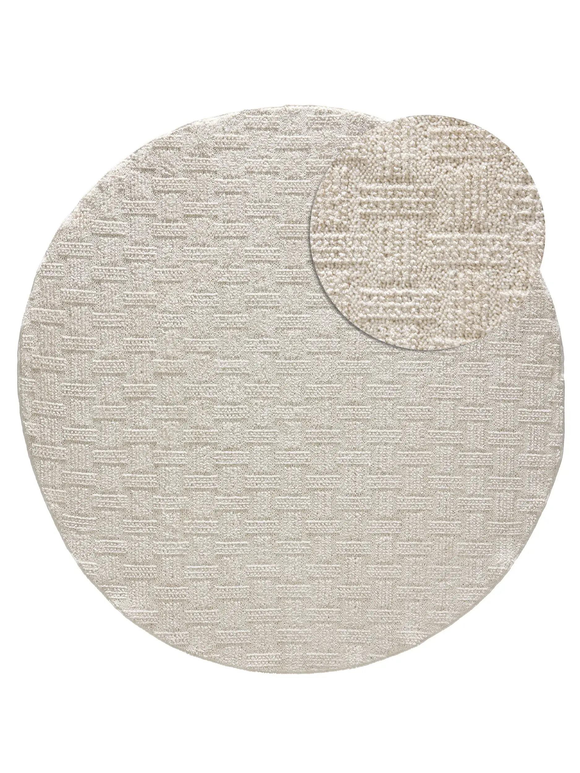Teppich aus 100% Polyester in Weiß mit 100% Polyester hohem Flor von benuta Nest