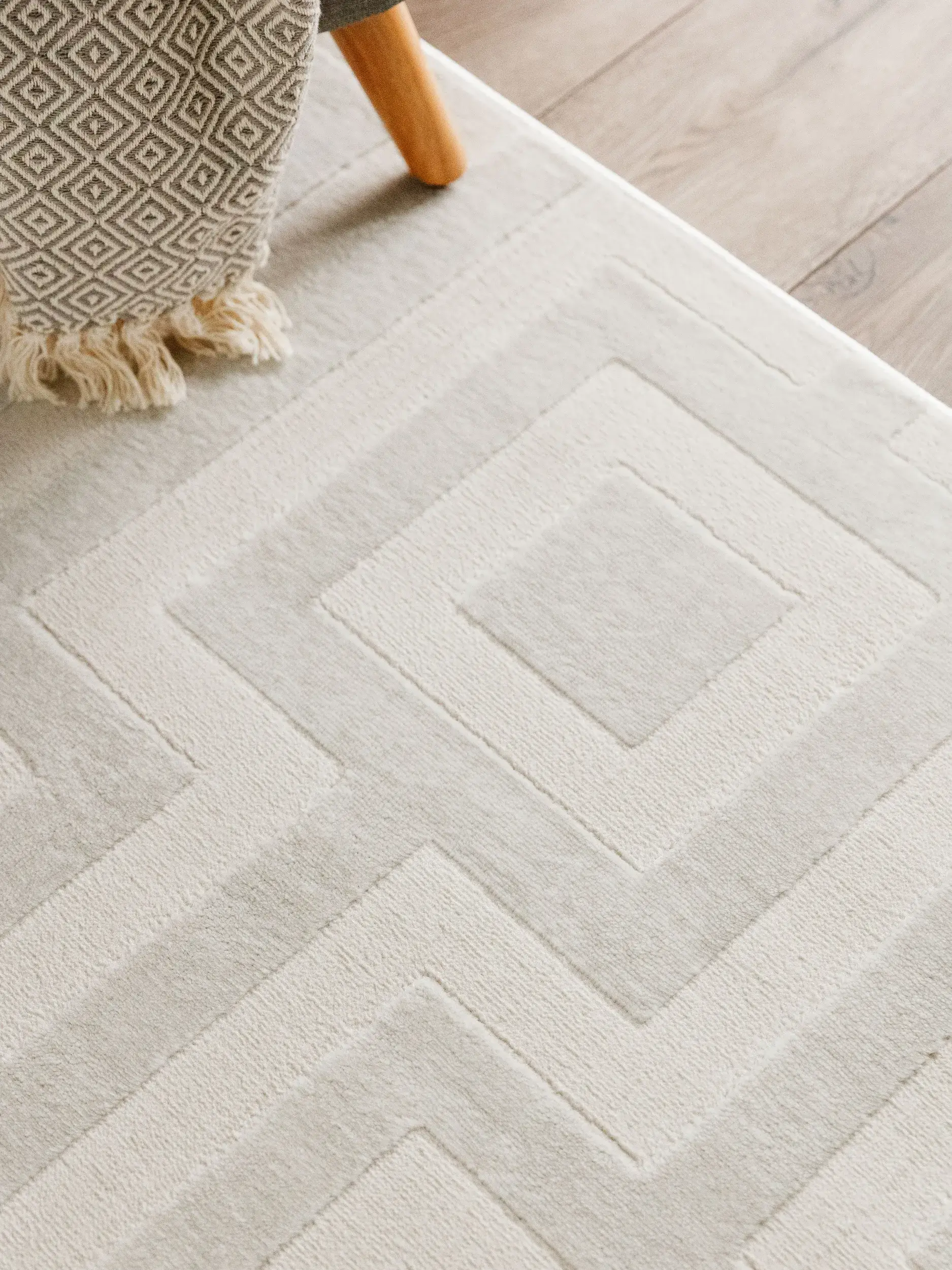 Teppe av 60% Polyester, 40% Polypropylen i Beige med 60% Polyester, 40% Polypropylen høy lugg fra benuta Basic