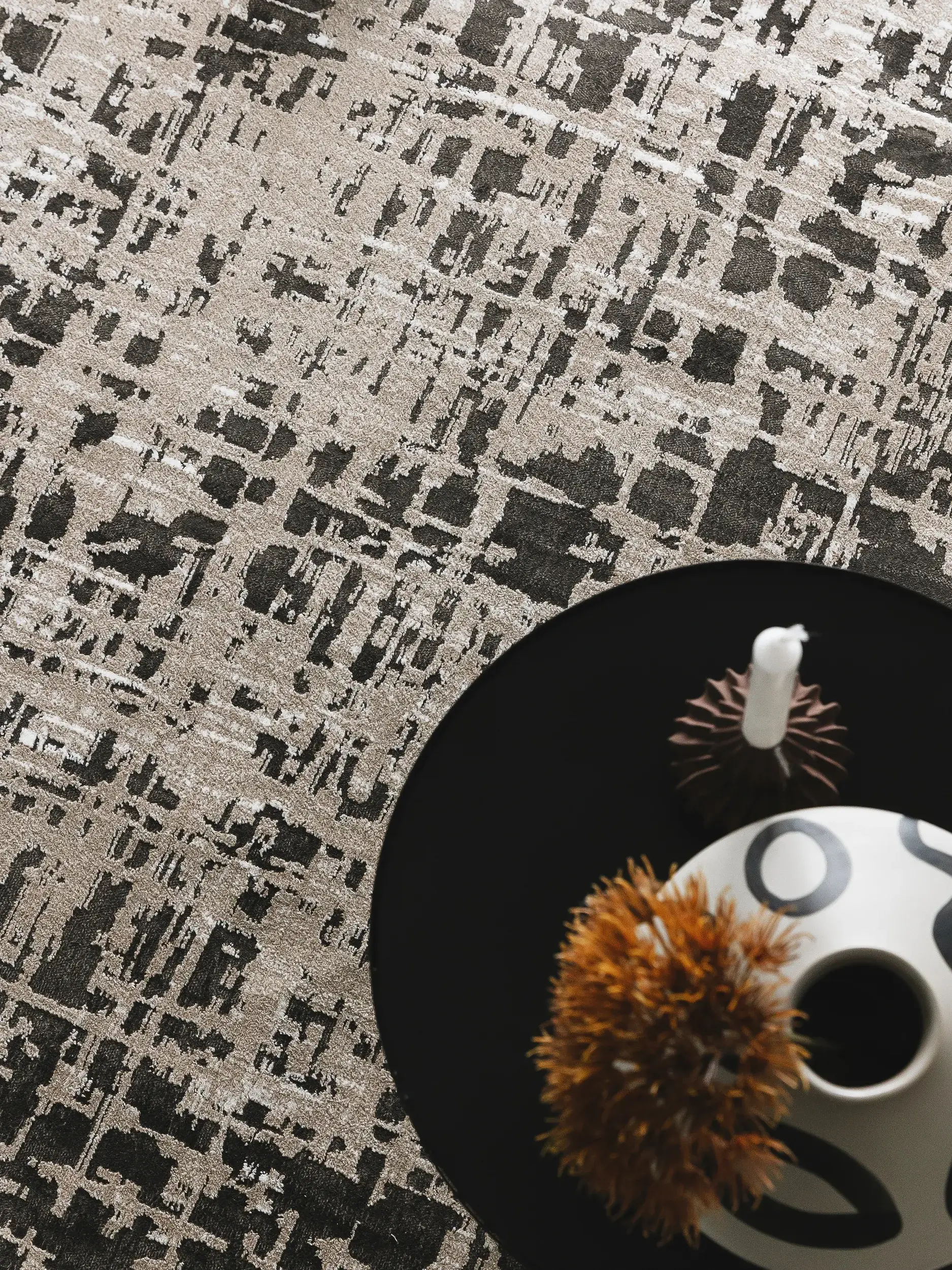 Rug made of 100% Polyester in Grey with a 100% Polyester high pile by benuta Nest