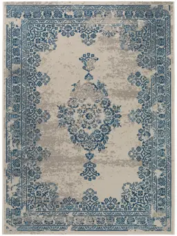 Tapete para interior e exterior Antique Bege/Azul