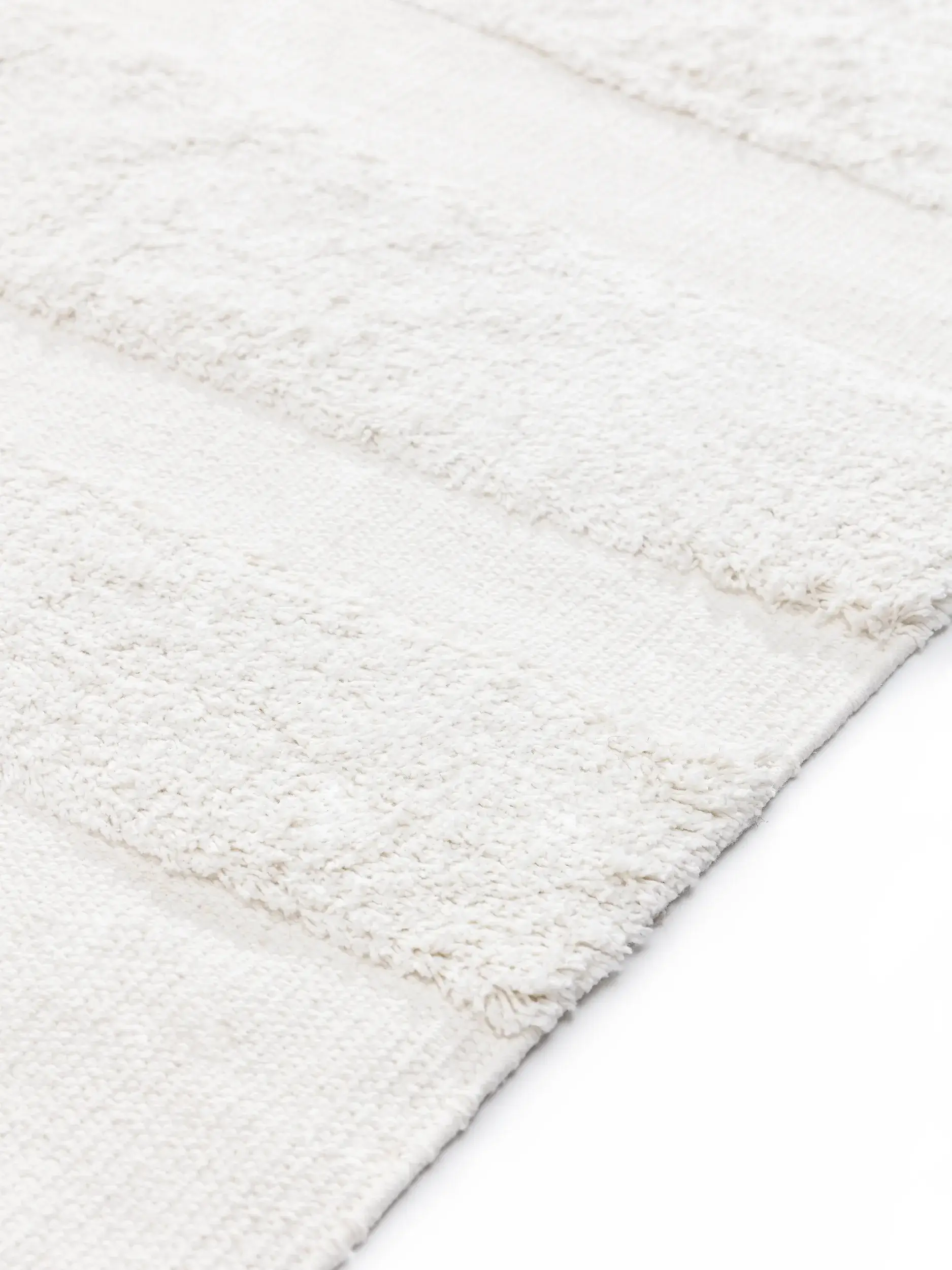 Tappeto di 100% Cotone Biologico in Beige con pelo alto 100% Cotone Biologico da benuta POP