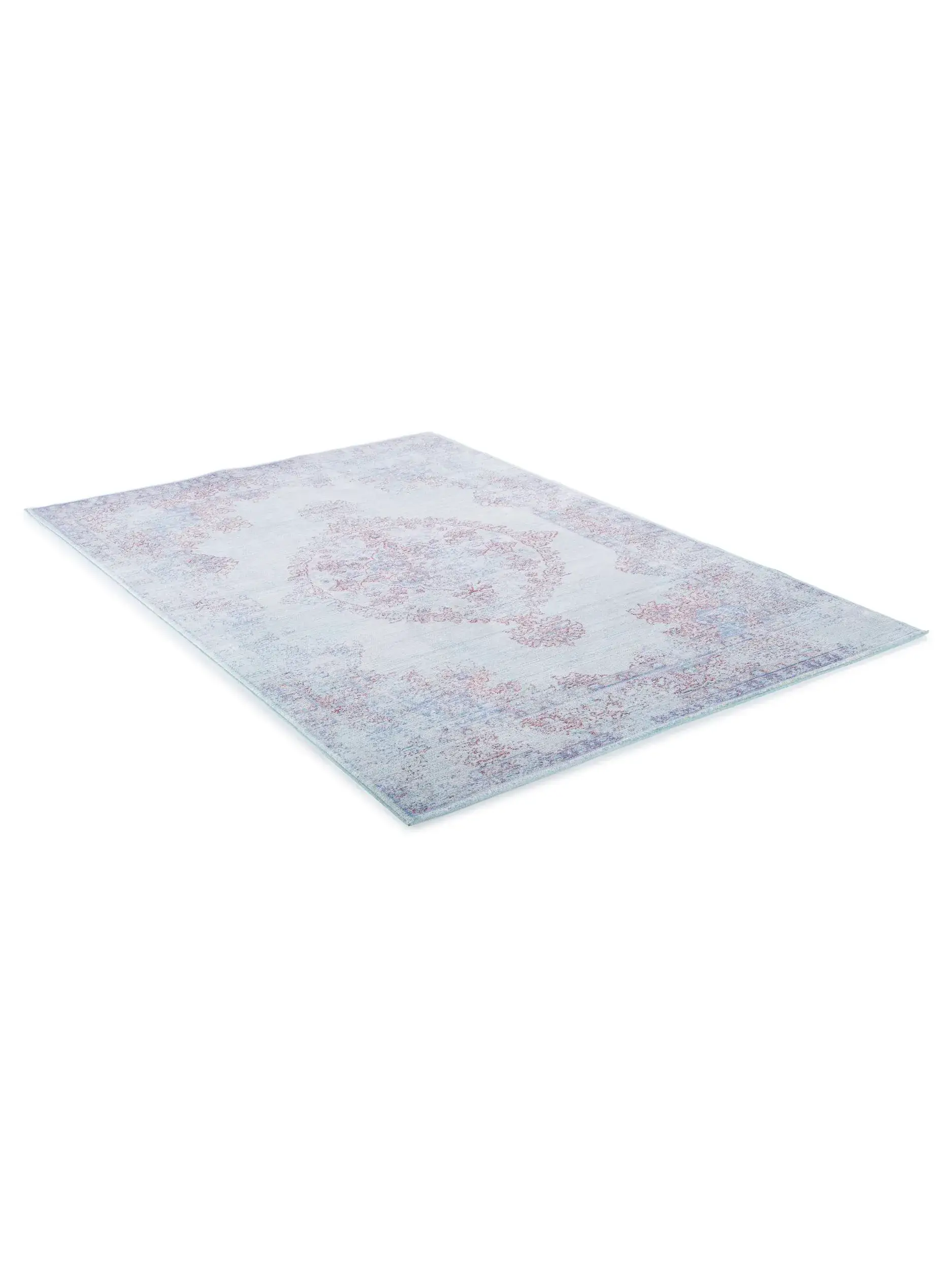 Tappeto di 100% Poliestere in Azzurro con pelo alto 100% Poliestere da benuta